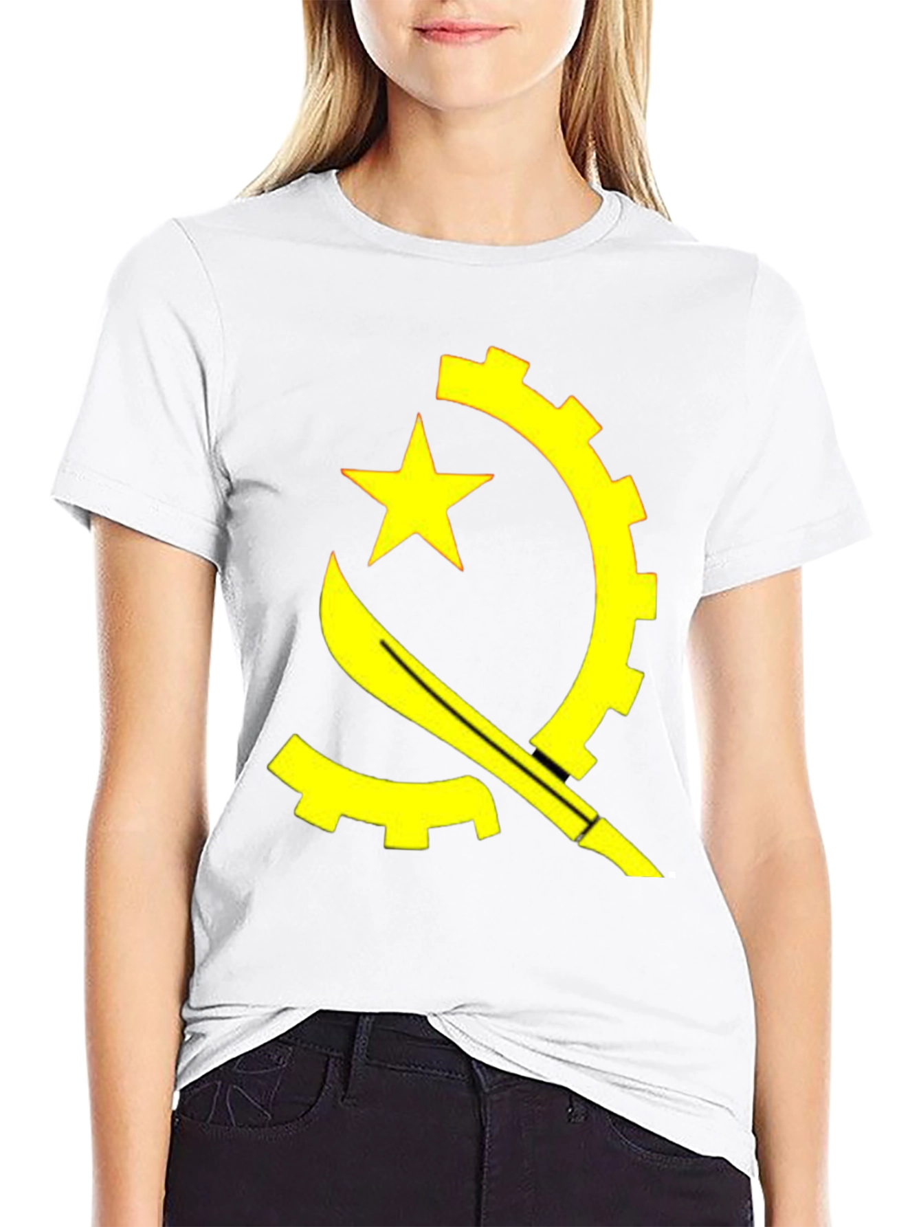Angola Flag Graphic Tee - Stylish Casual Top