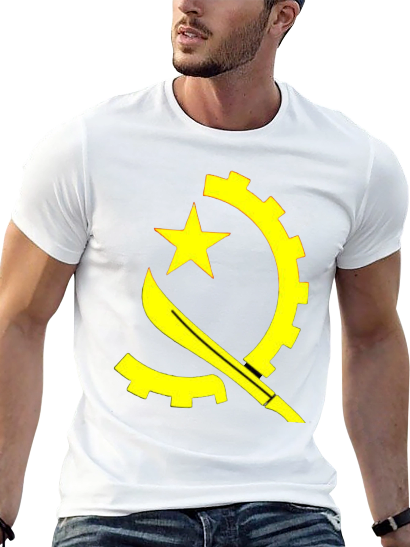 Angola Flag Graphic Tee - Stylish Casual Top