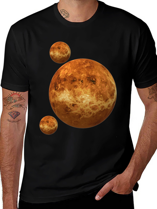 Venus Planet Graphic Black T-Shirt - Space Tee