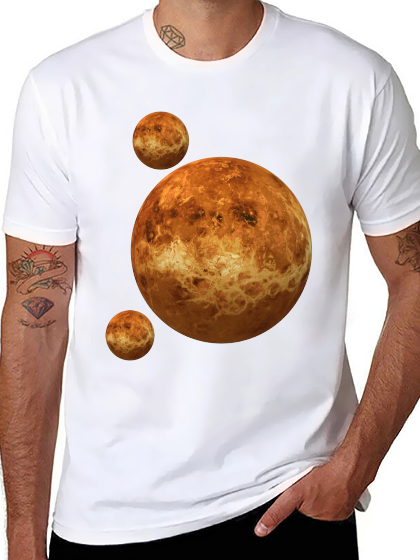 Venus Planet Graphic Black T-Shirt - Space Tee