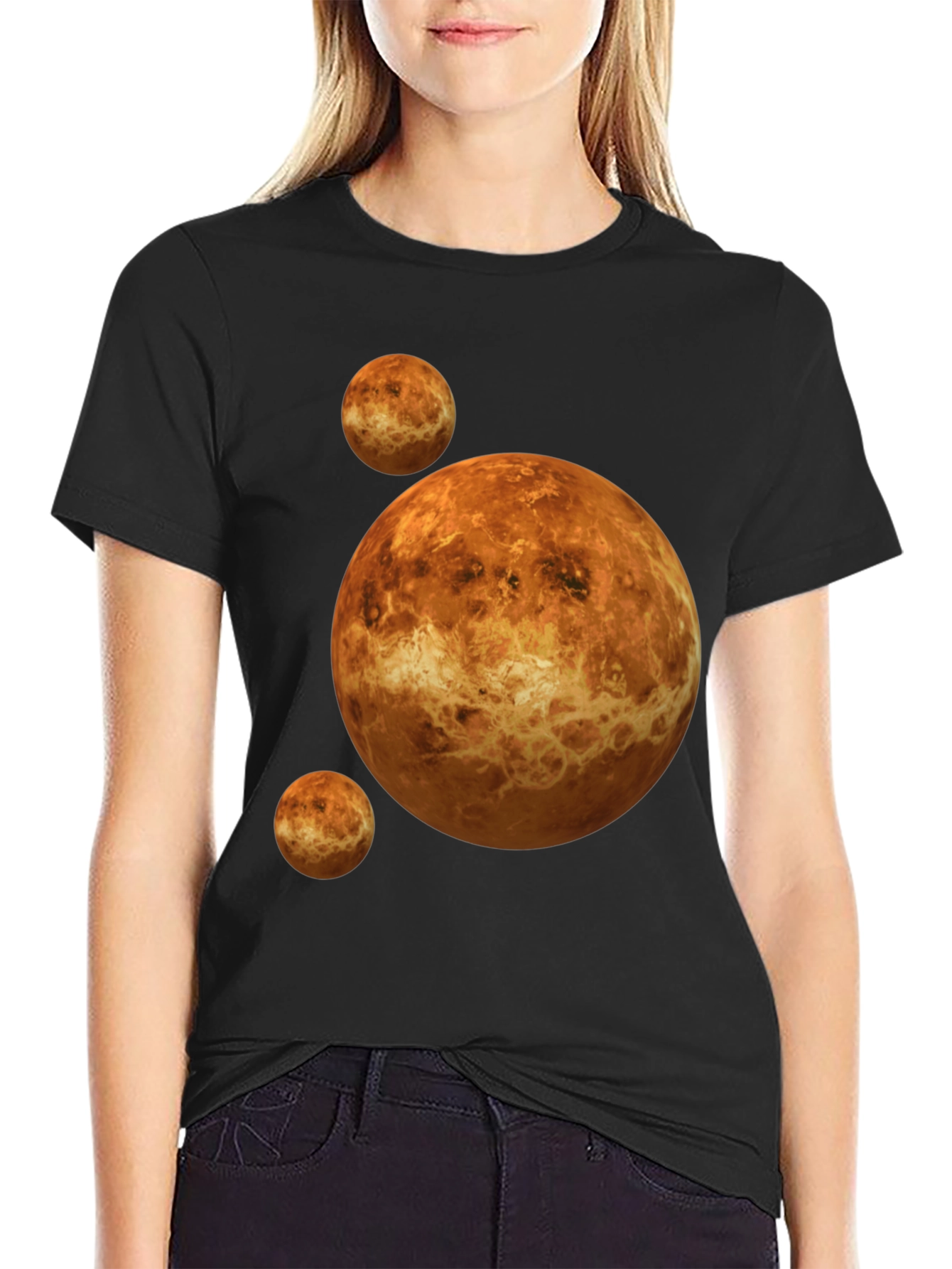 Venus Planet Graphic Black T-Shirt - Space Tee