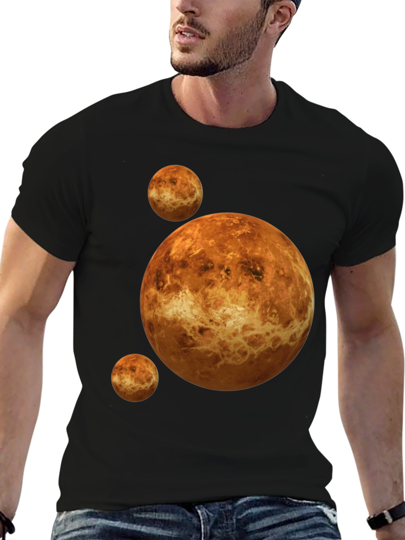 Venus Planet Graphic Black T-Shirt - Space Tee