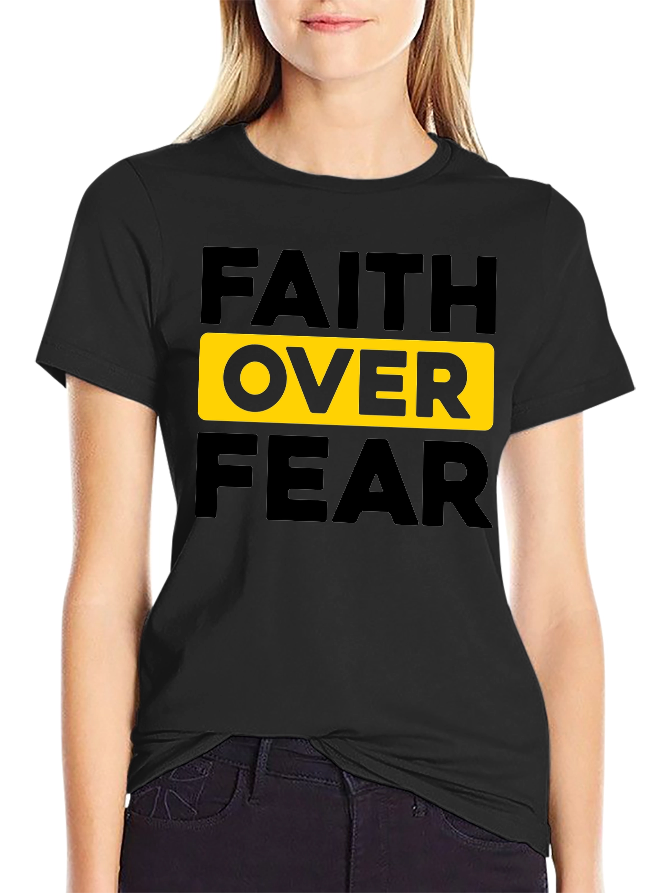 Faith Over Fear Graphic Tee - Mens Black T-Shirt