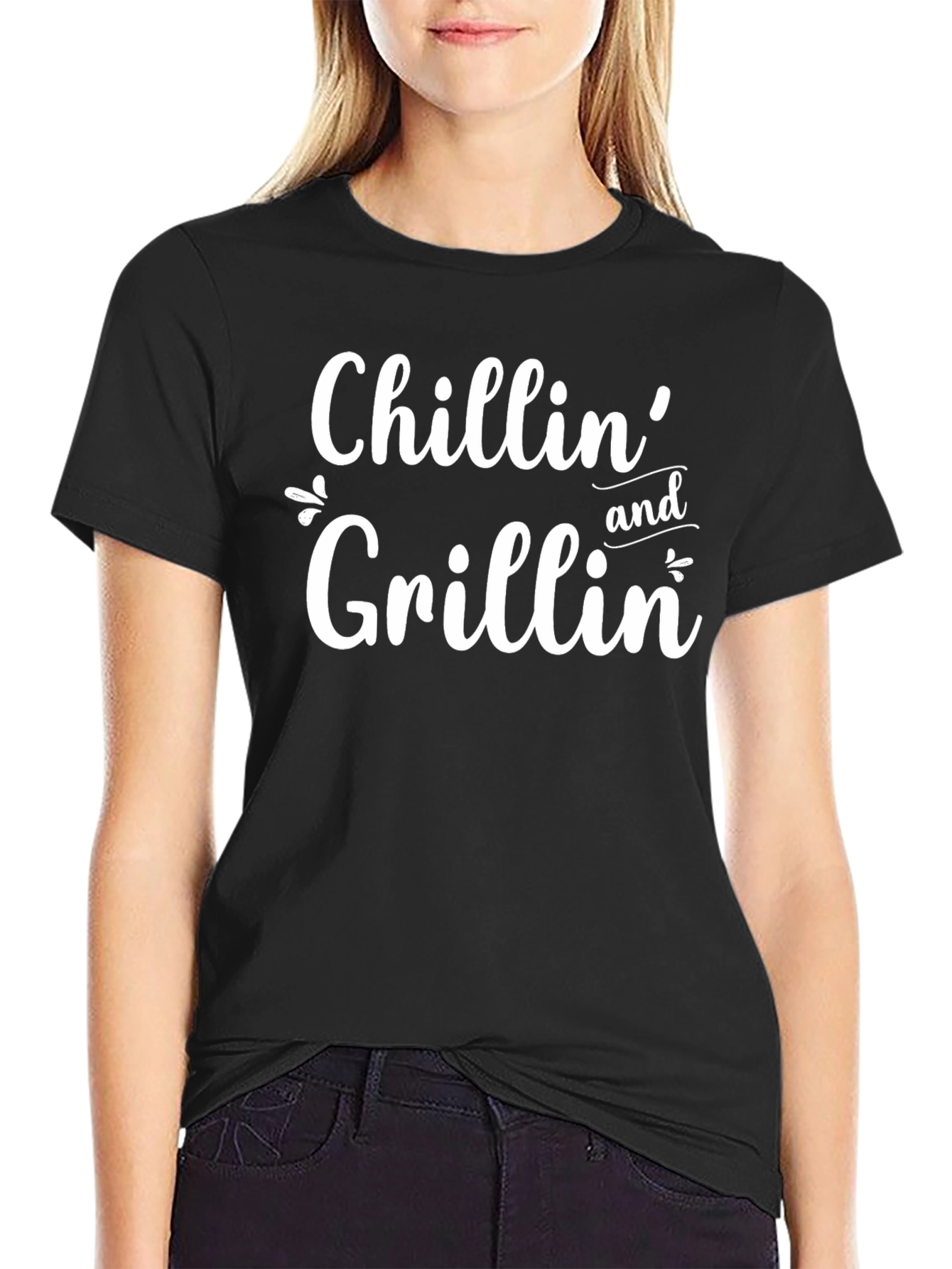 Chillin and Grillin Graphic Tee - Black
