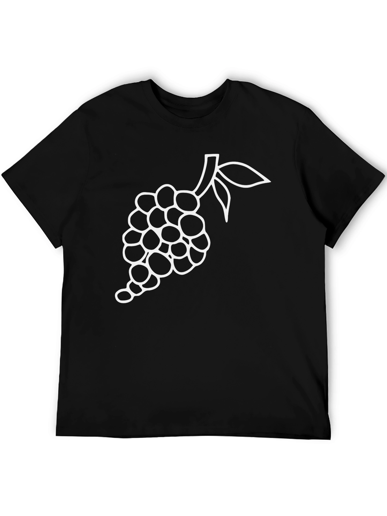 Grapes Graphic Tee - Black Cotton Casual T-Shirt
