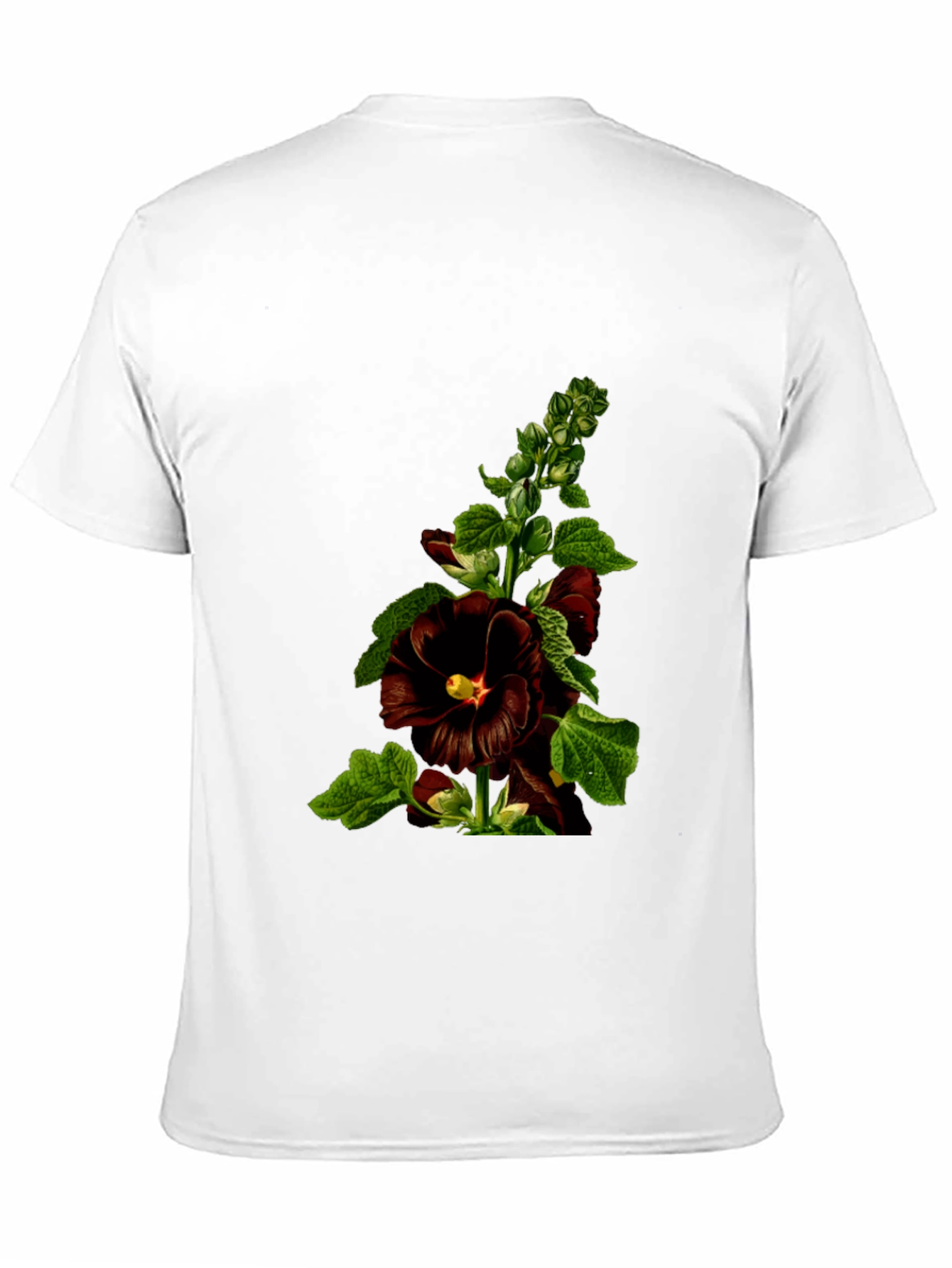 Floral Black T-Shirt - Unique Botanical Design