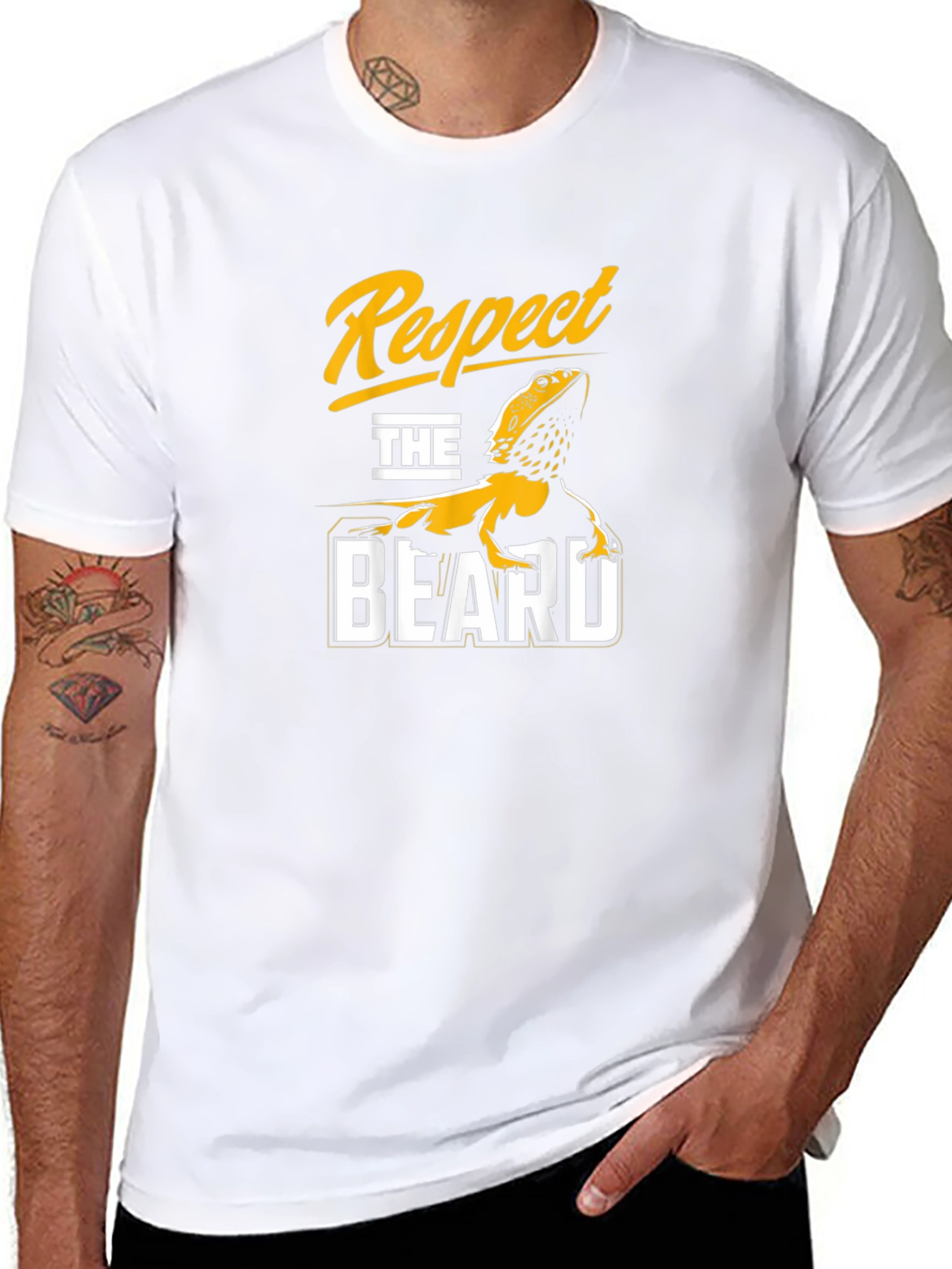 Respect the Beard T-Shirt - Funny Bearded Dragon Tee