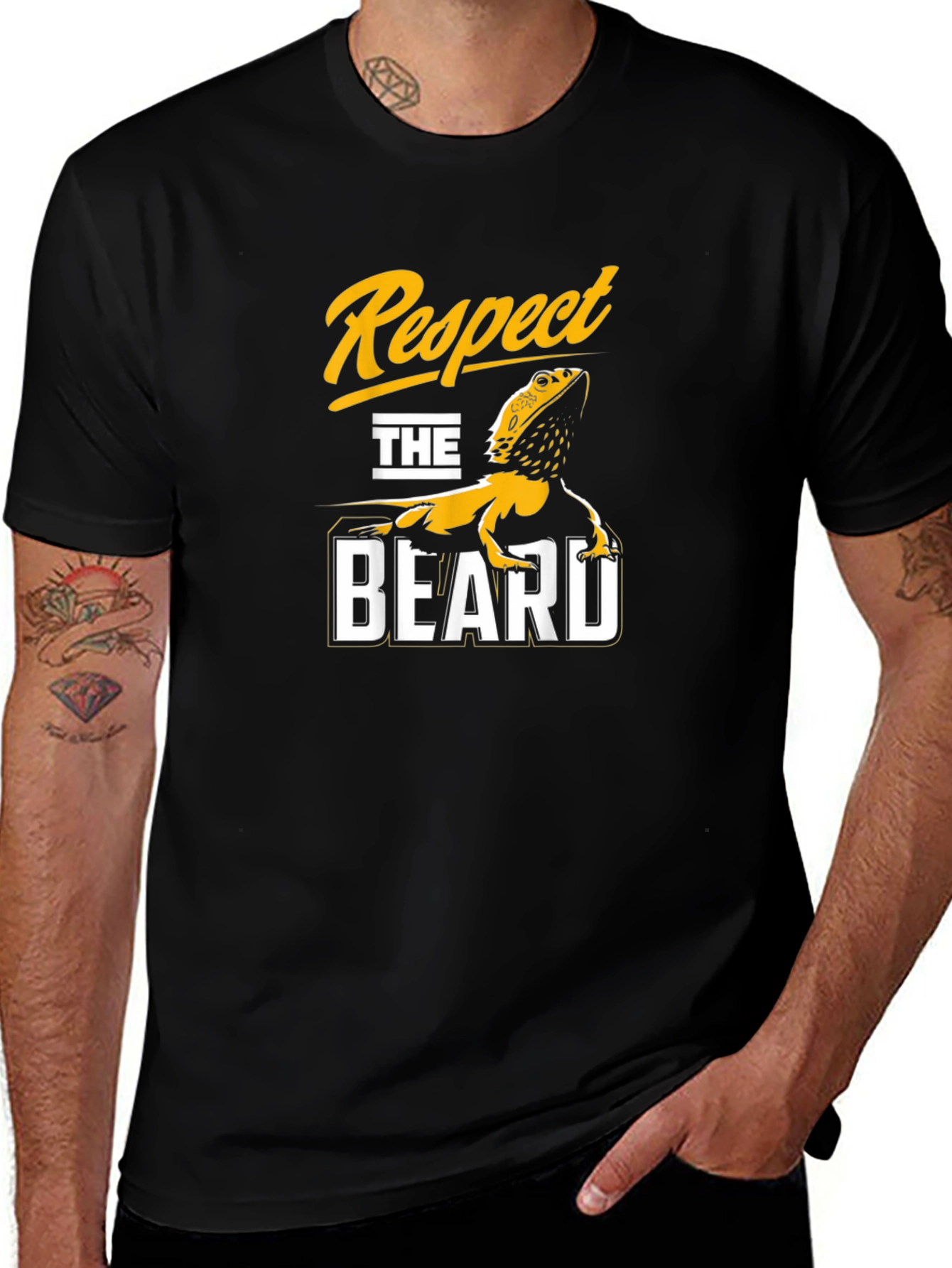 Respect the Beard T-Shirt - Funny Bearded Dragon Tee