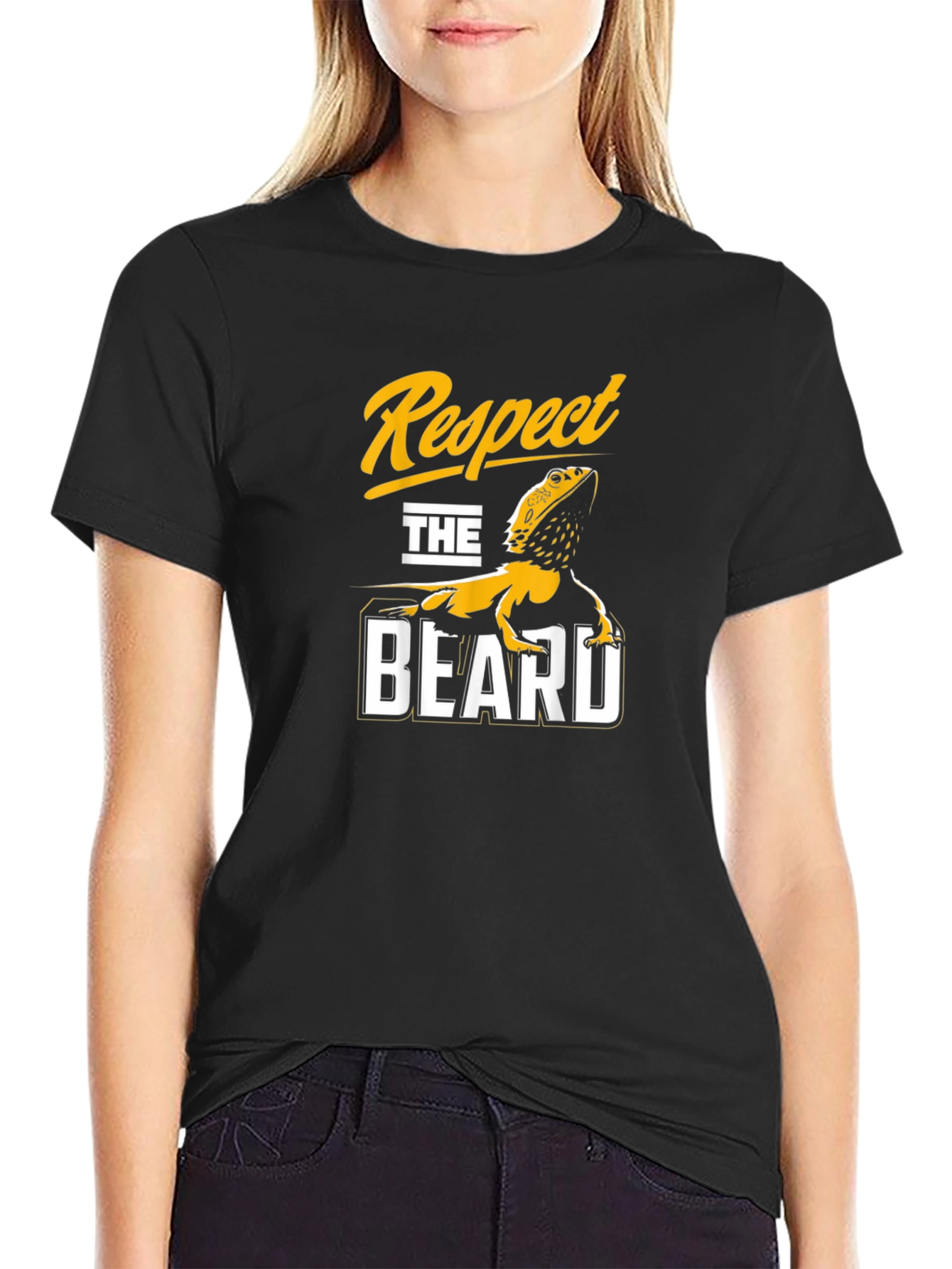 Respect the Beard T-Shirt - Funny Bearded Dragon Tee