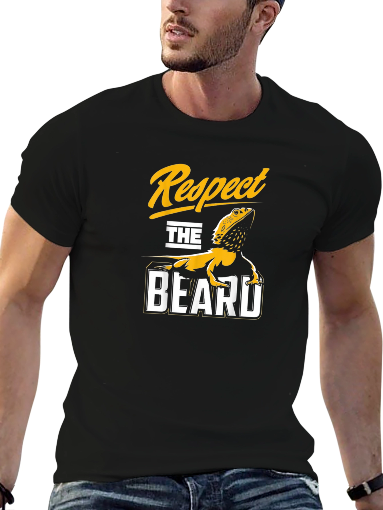 Respect the Beard T-Shirt - Funny Bearded Dragon Tee