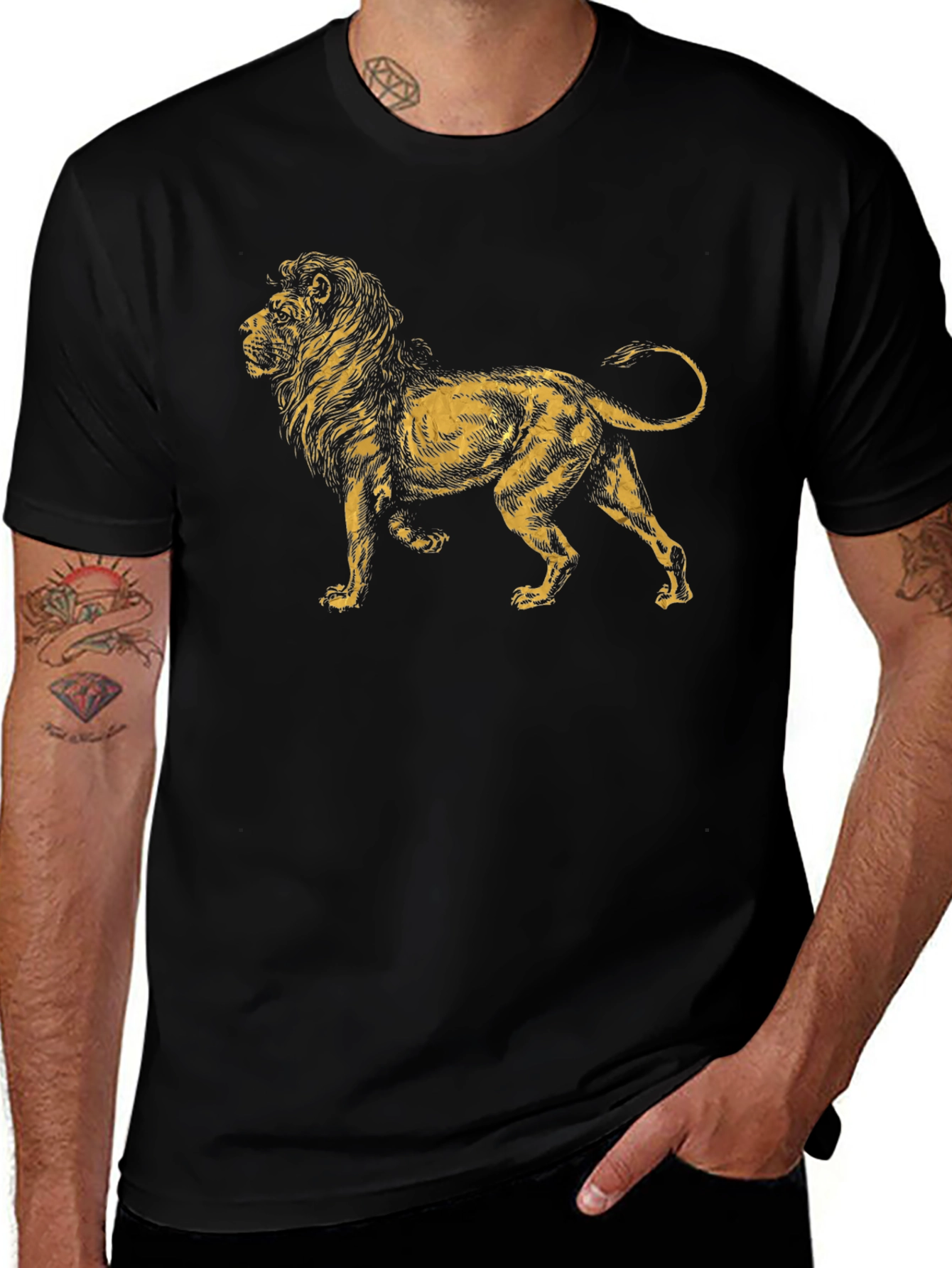 Lion Graphic Tee - Black Unisex T-Shirt