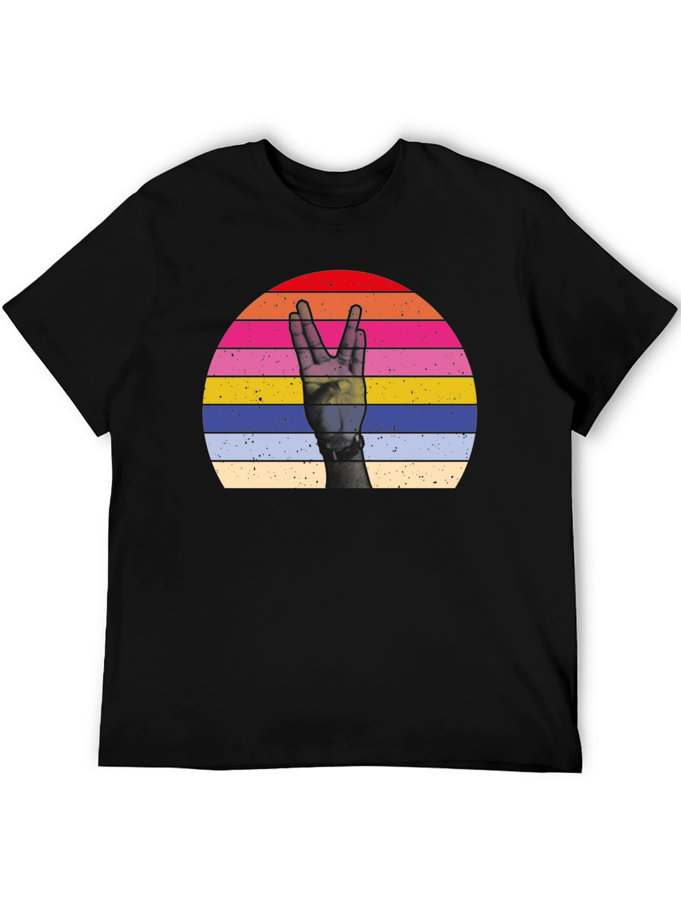 Retro Sunset Peace Sign Graphic T-Shirt