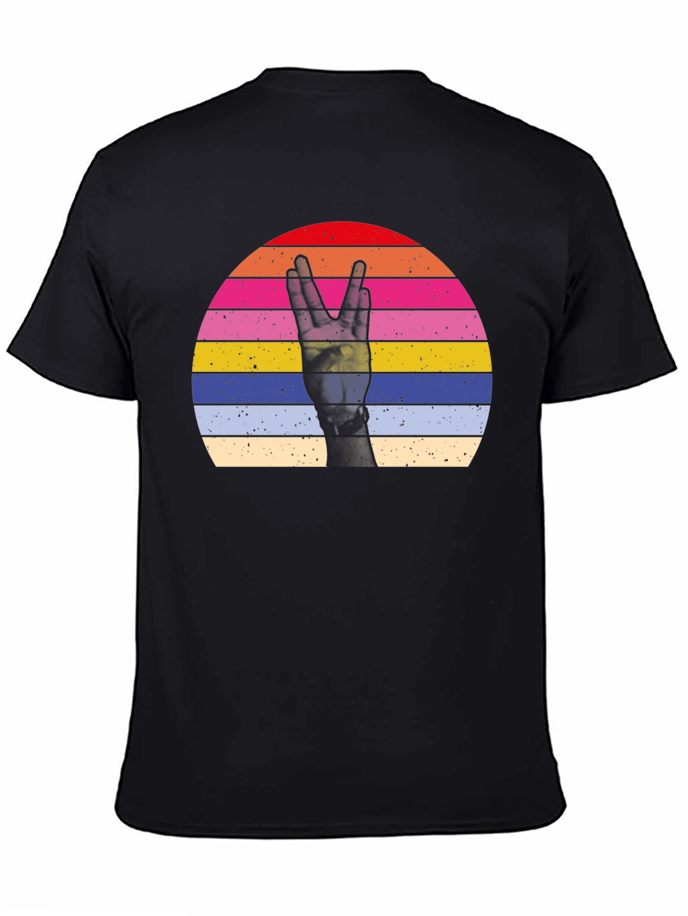 Retro Sunset Peace Sign Graphic T-Shirt