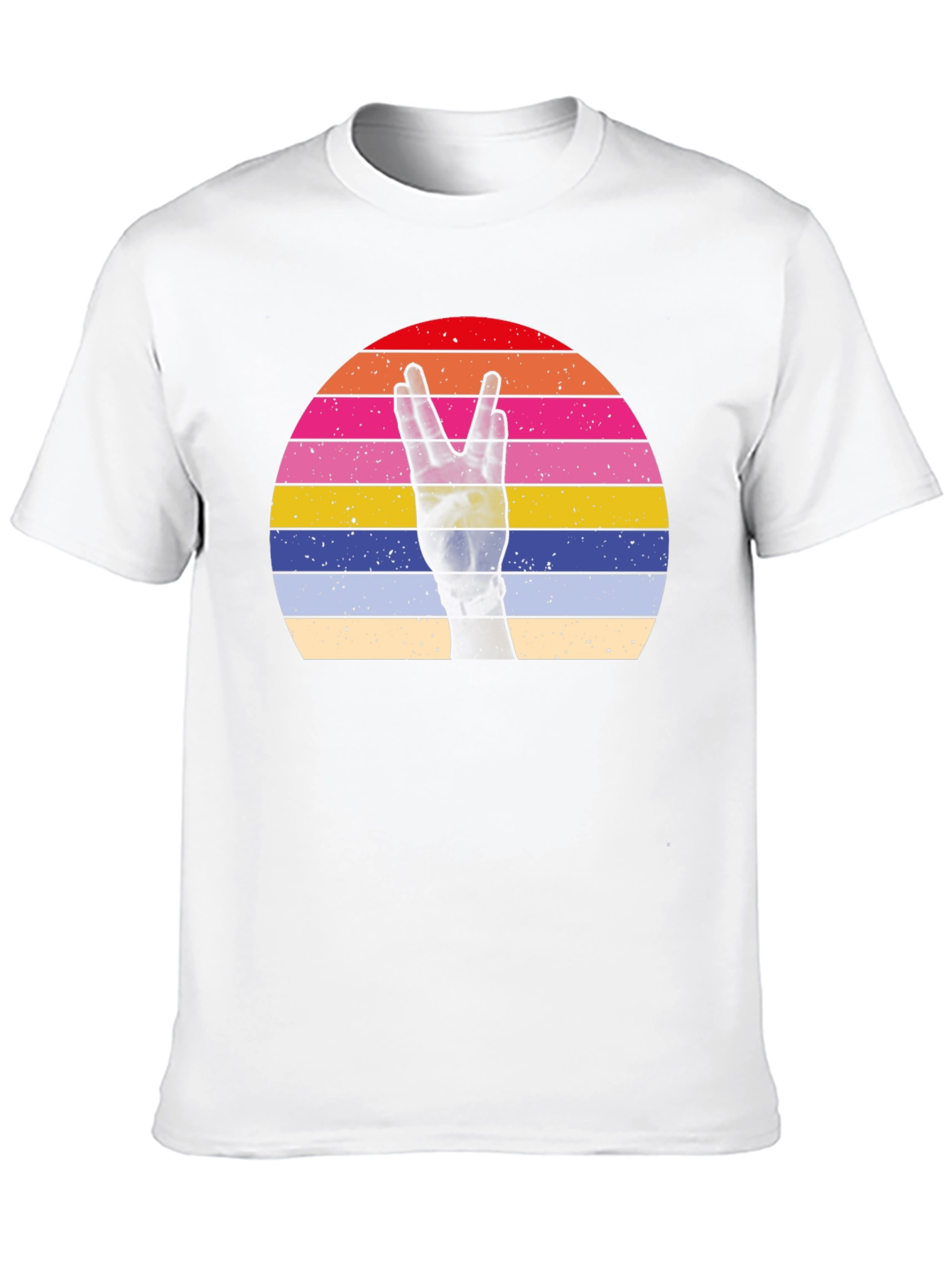 Retro Sunset Peace Sign Graphic T-Shirt