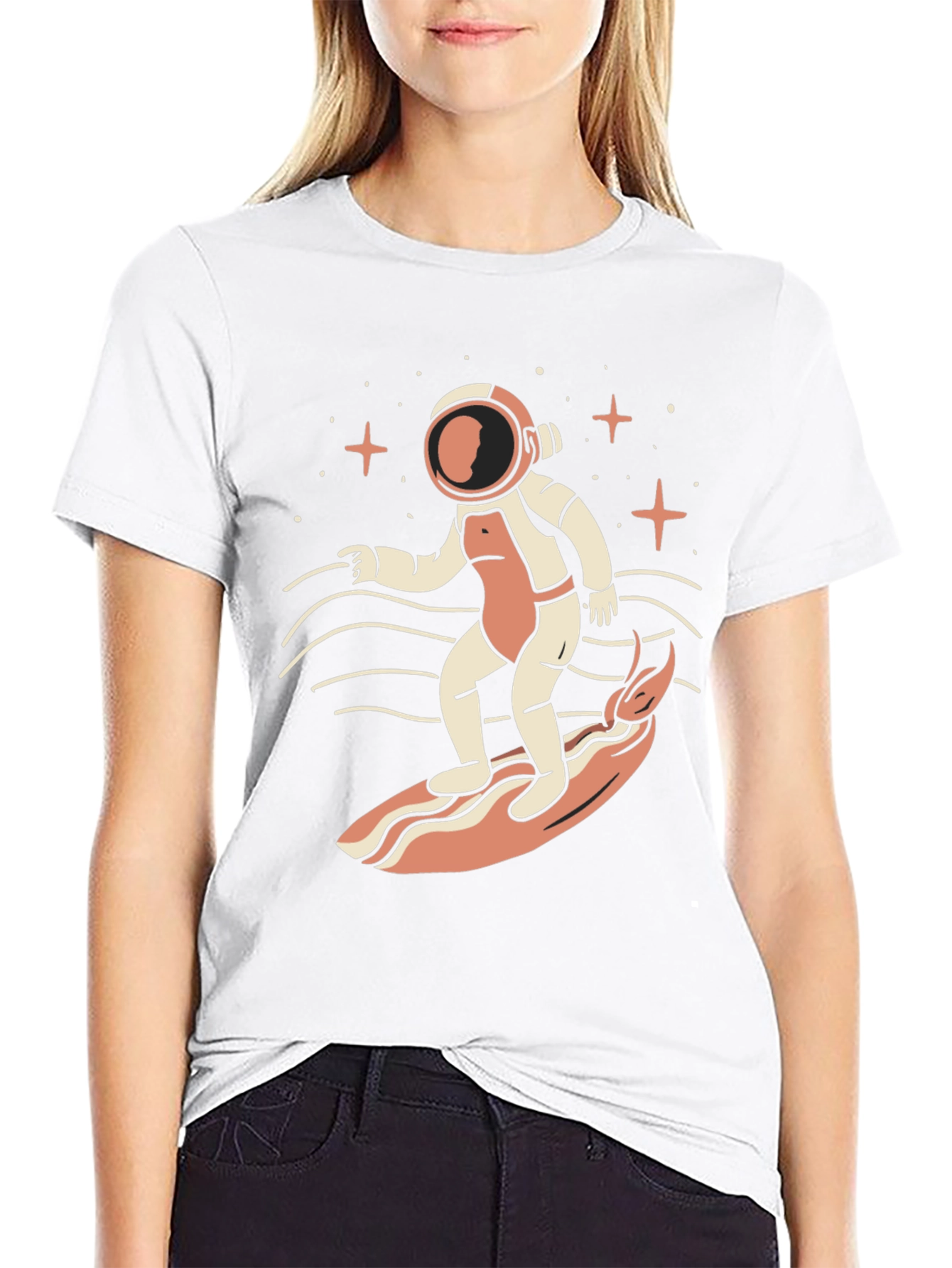 Astronaut Surfing Graphic T-Shirt