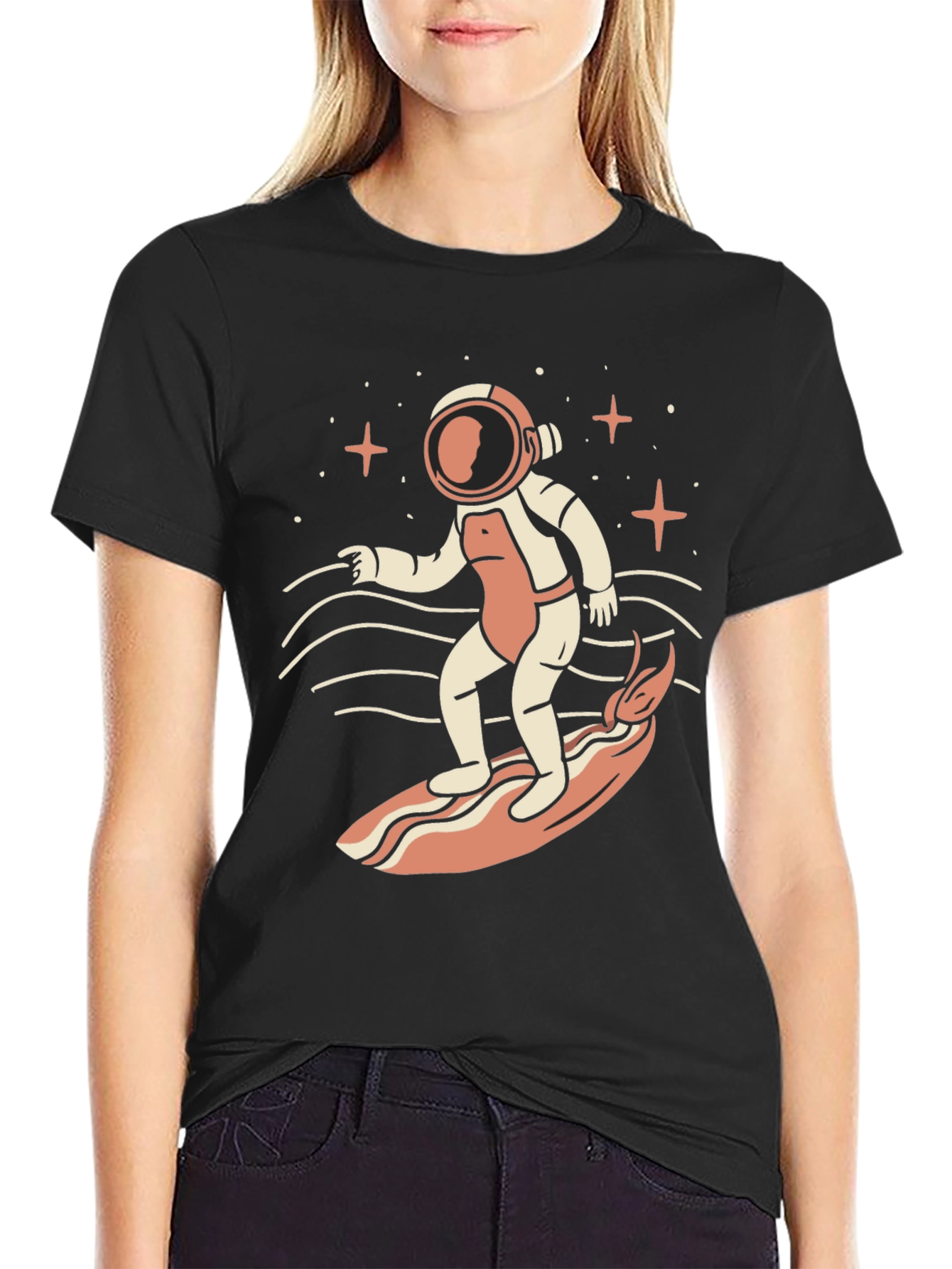 Astronaut Surfing Graphic T-Shirt