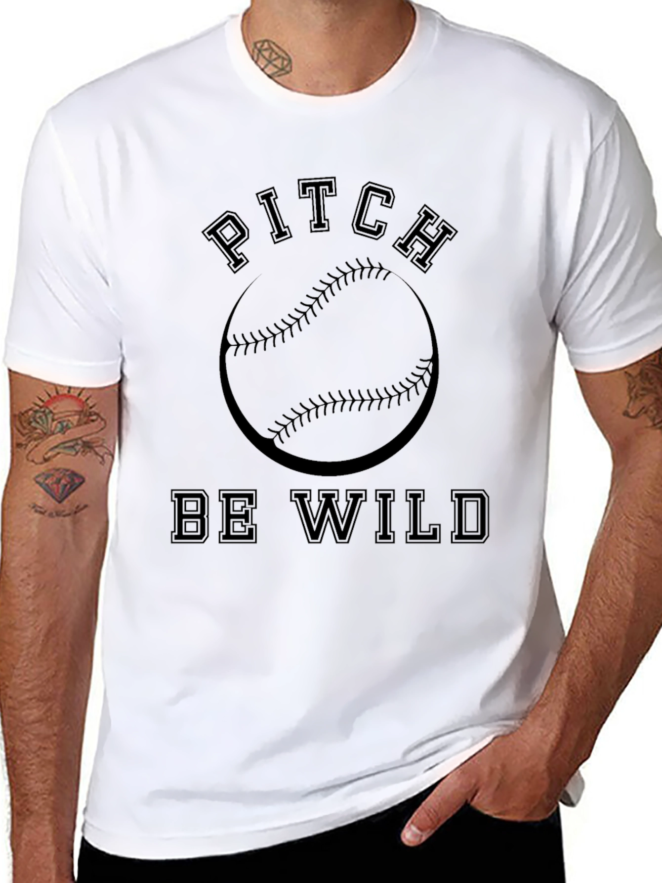 Pitch Be Wild Baseball T-Shirt
