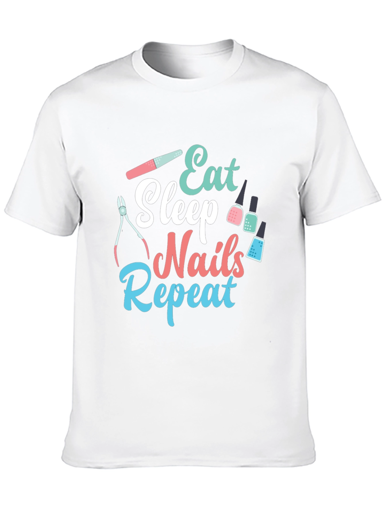 Eat Sleep Nails Repeat Graphic Tee