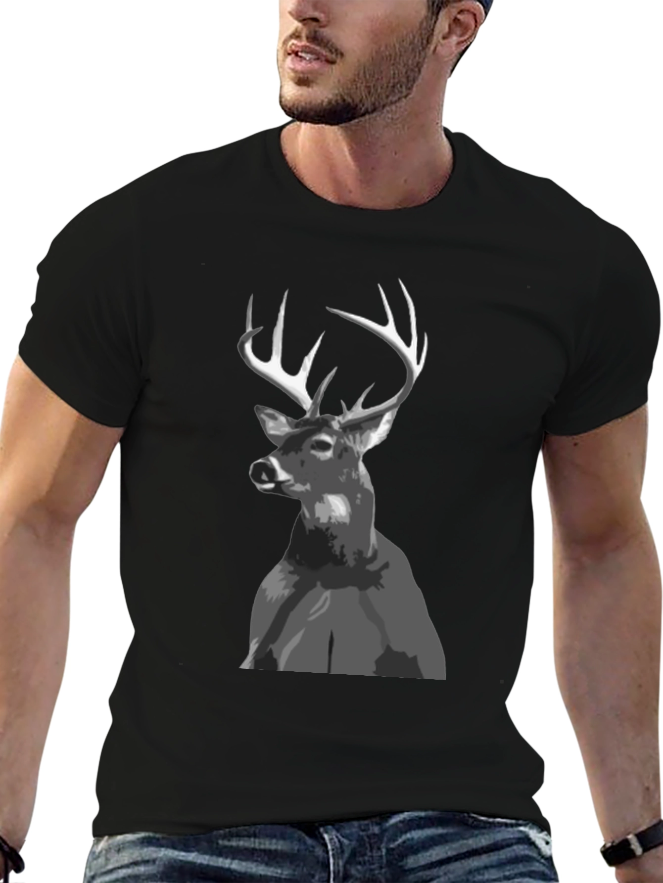 Buck Deer Graphic Tee - Black