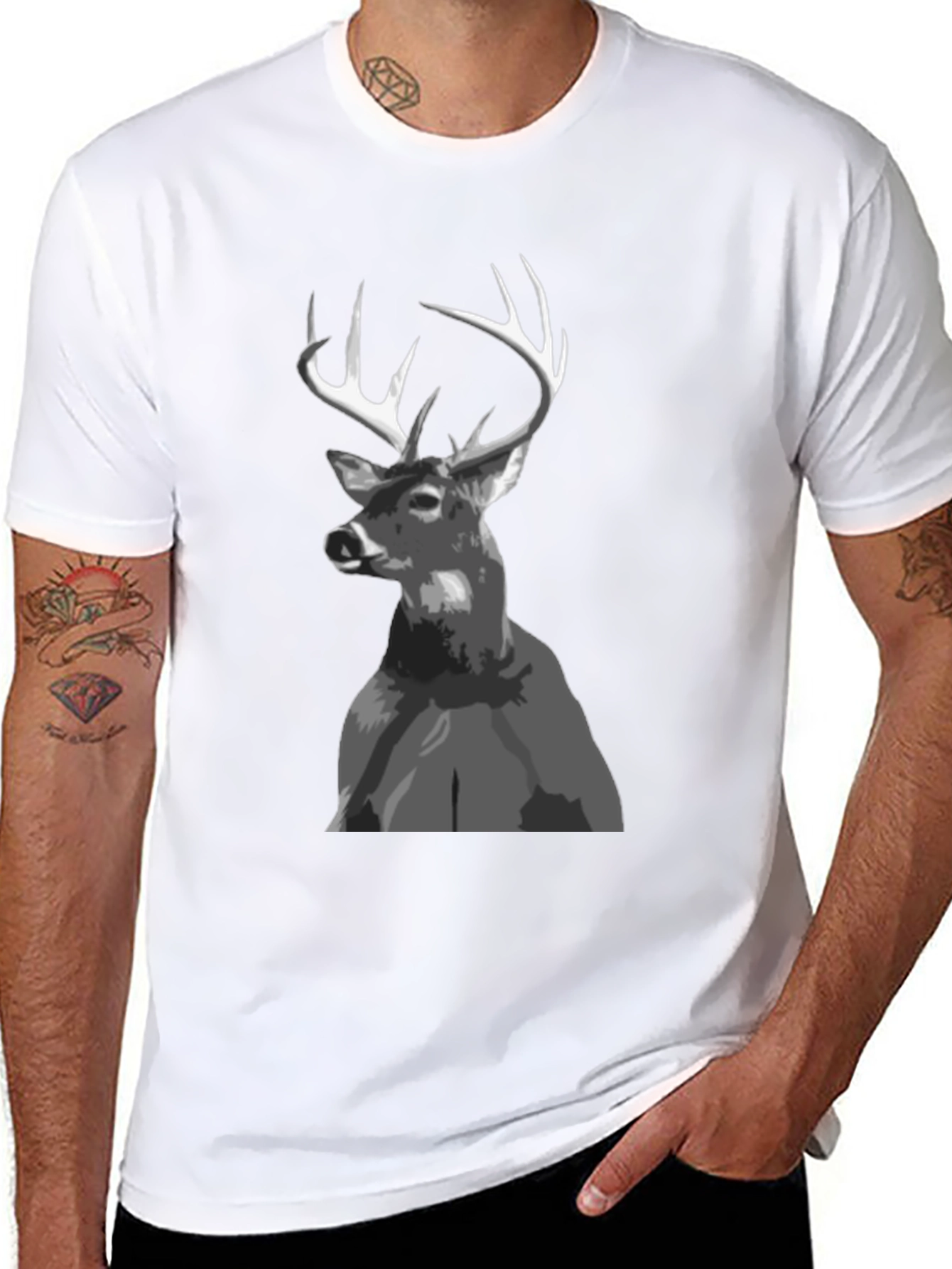 Buck Deer Graphic Tee - Black