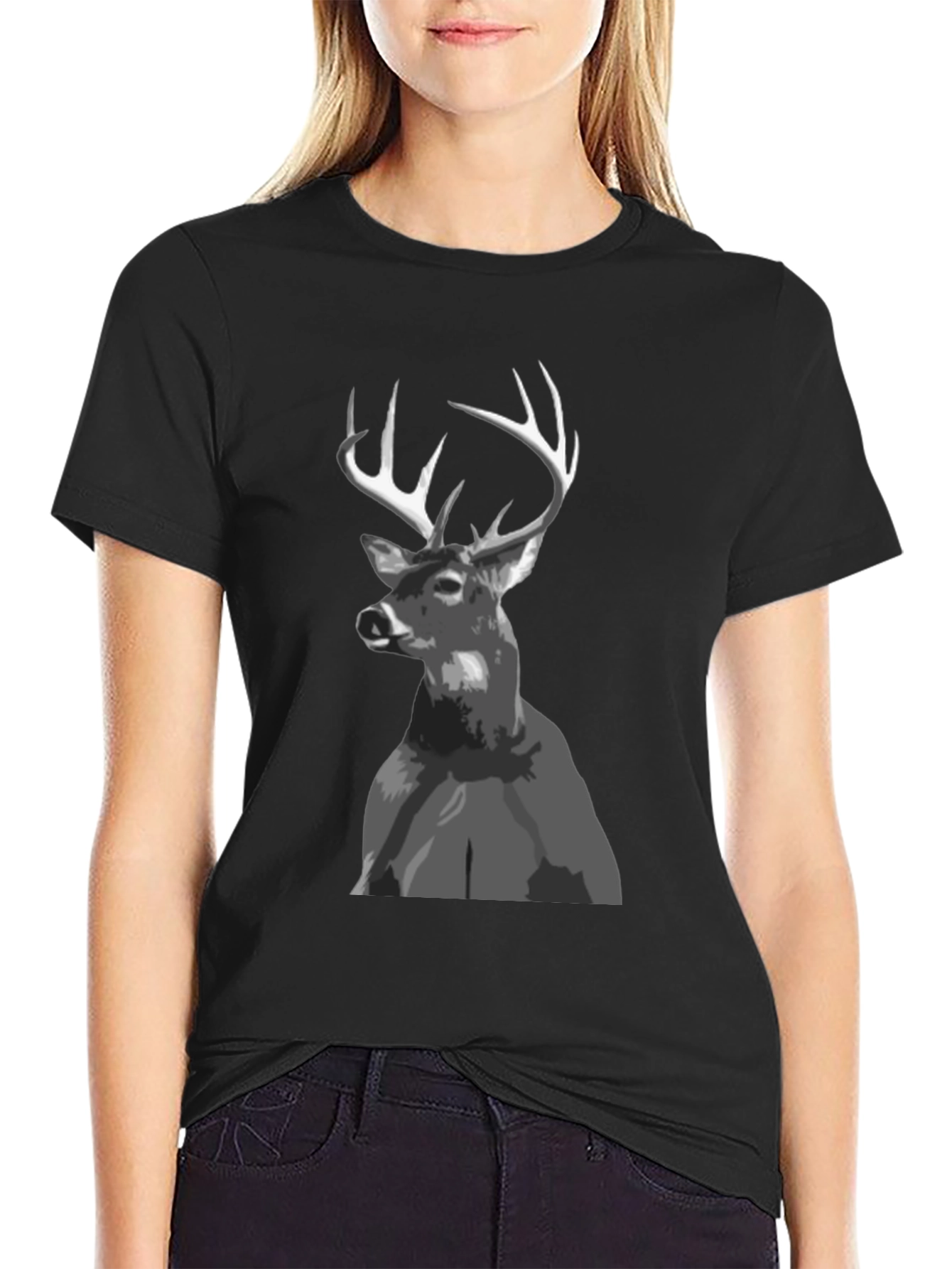 Buck Deer Graphic Tee - Black