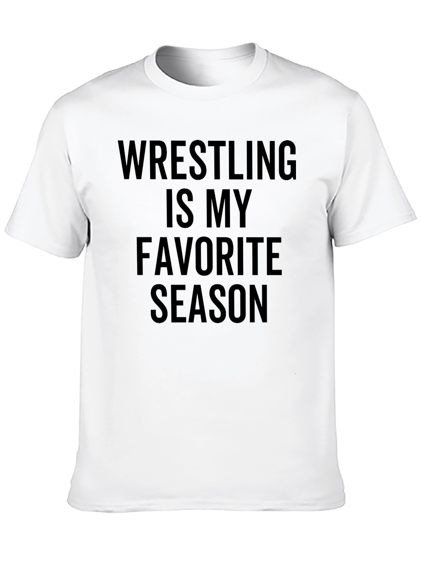 Wrestling Is My Favorite Season Black Graphic Tee