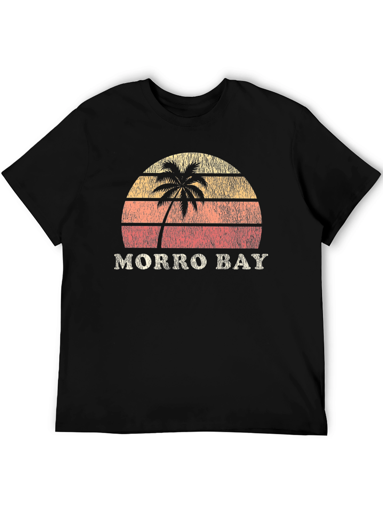 Morro Bay Retro Sunset Graphic Tee - Black