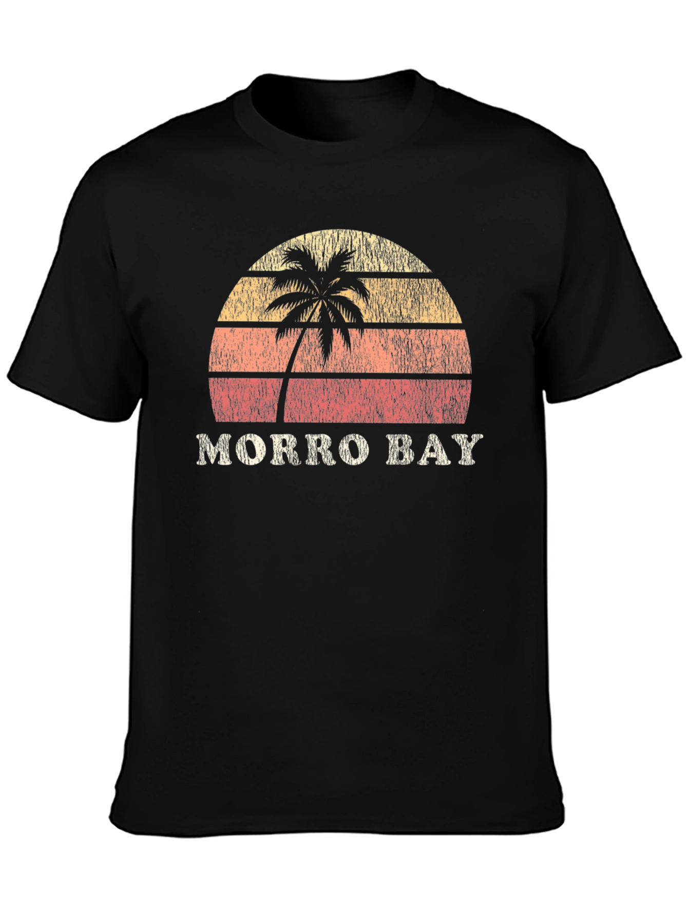 Morro Bay Retro Sunset Graphic Tee - Black