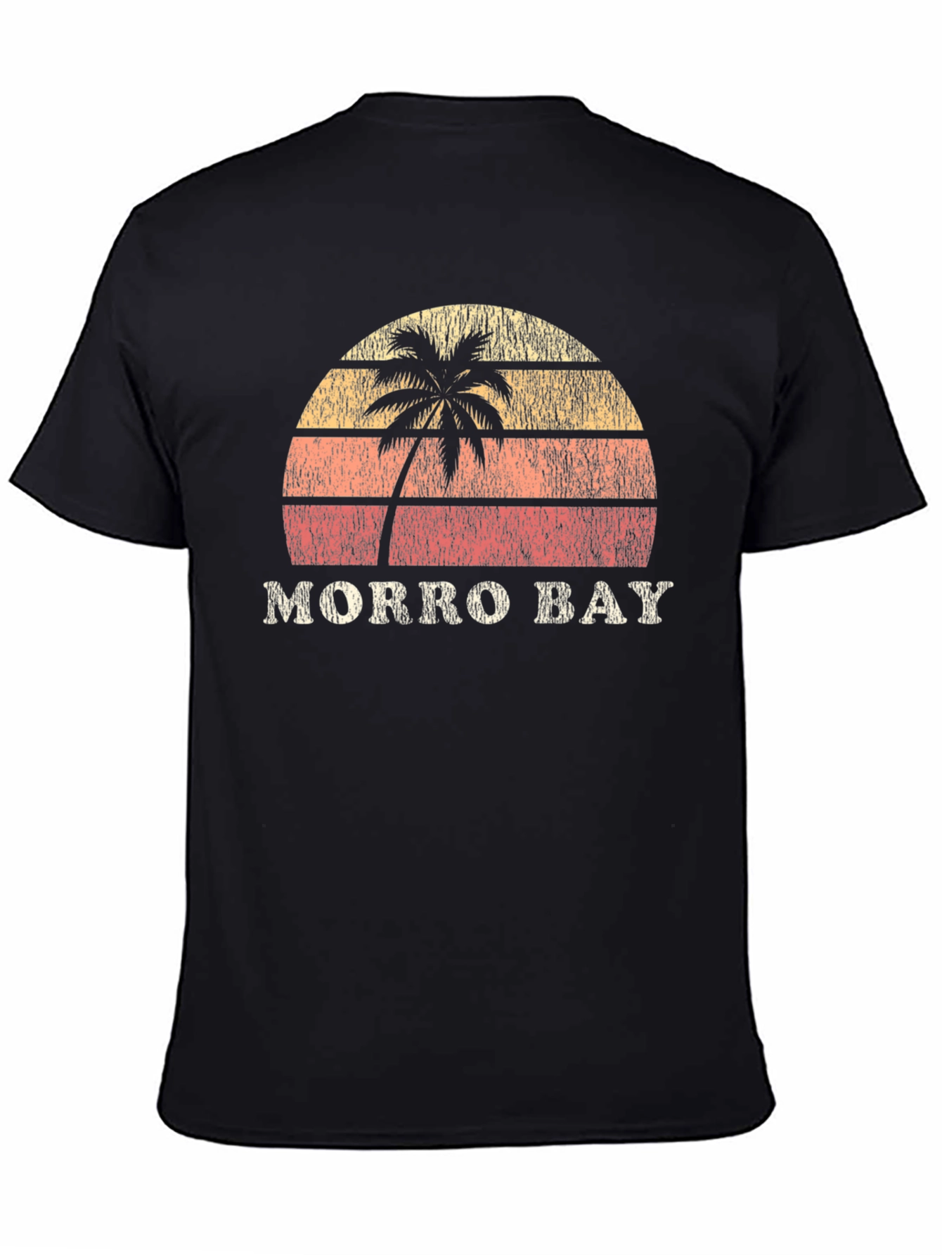 Morro Bay Retro Sunset Graphic Tee - Black