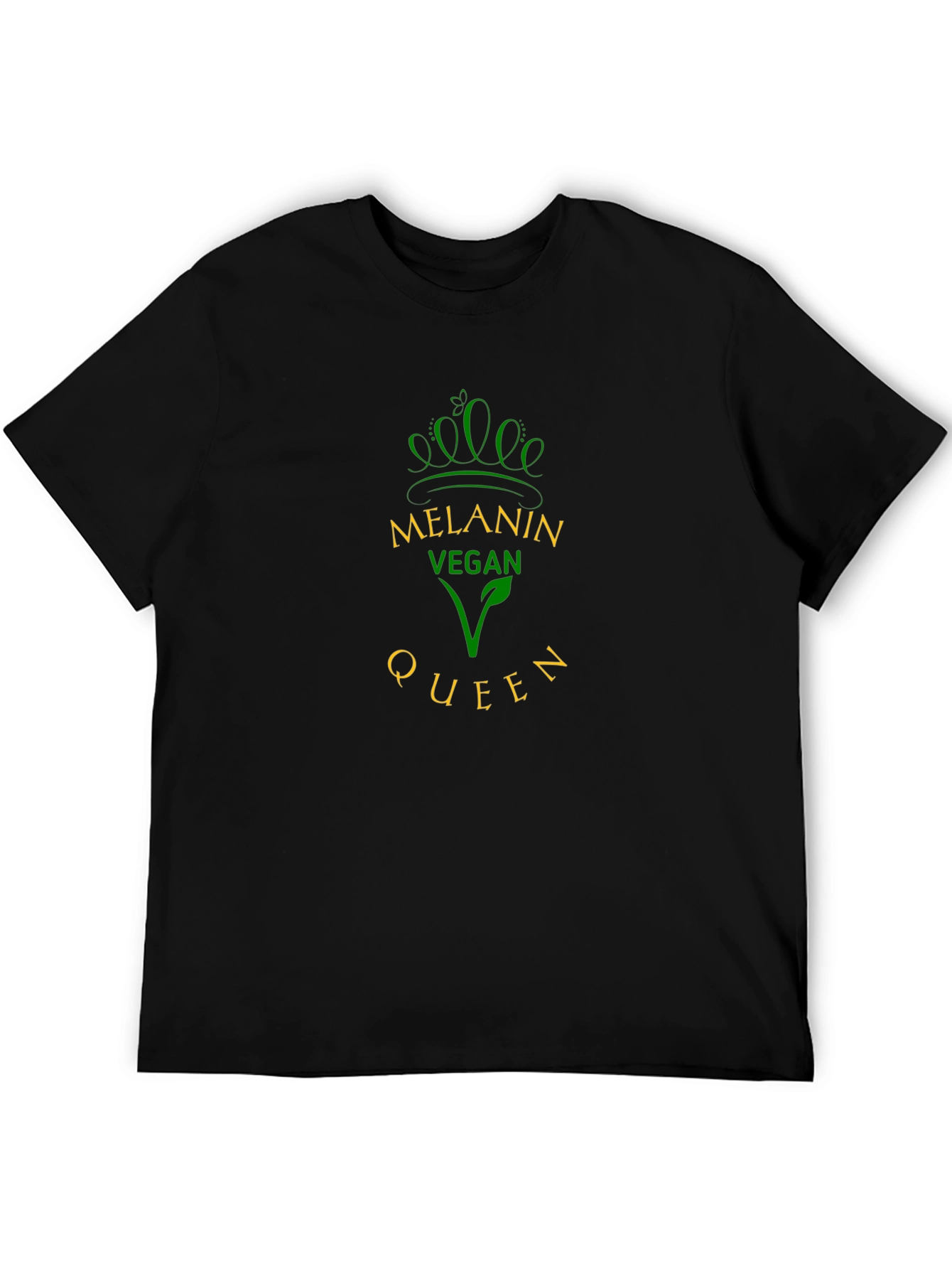 Melanin Vegan Queen Black Graphic T-Shirt
