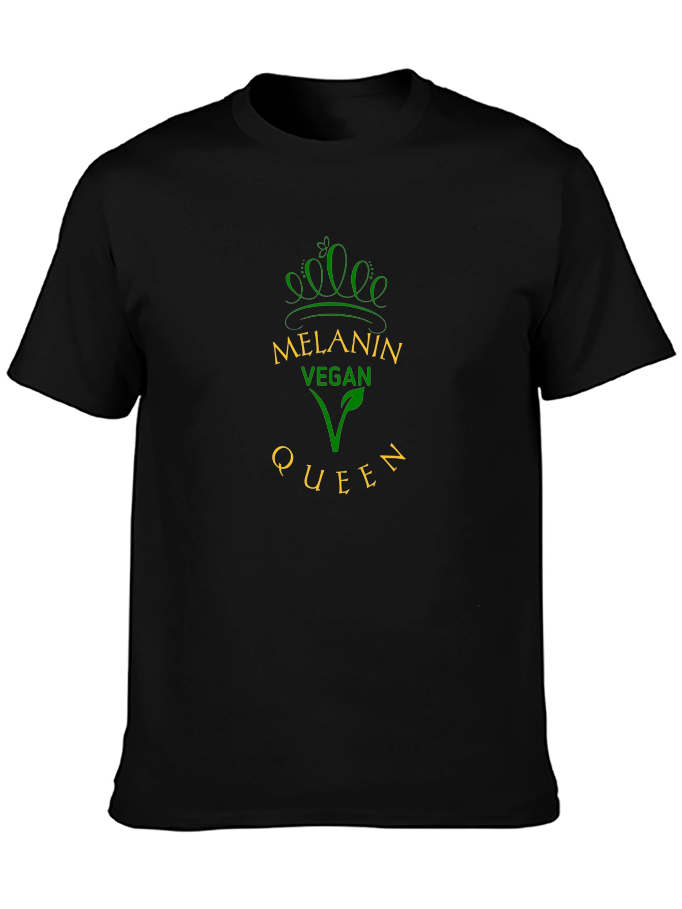 Melanin Vegan Queen Black Graphic T-Shirt