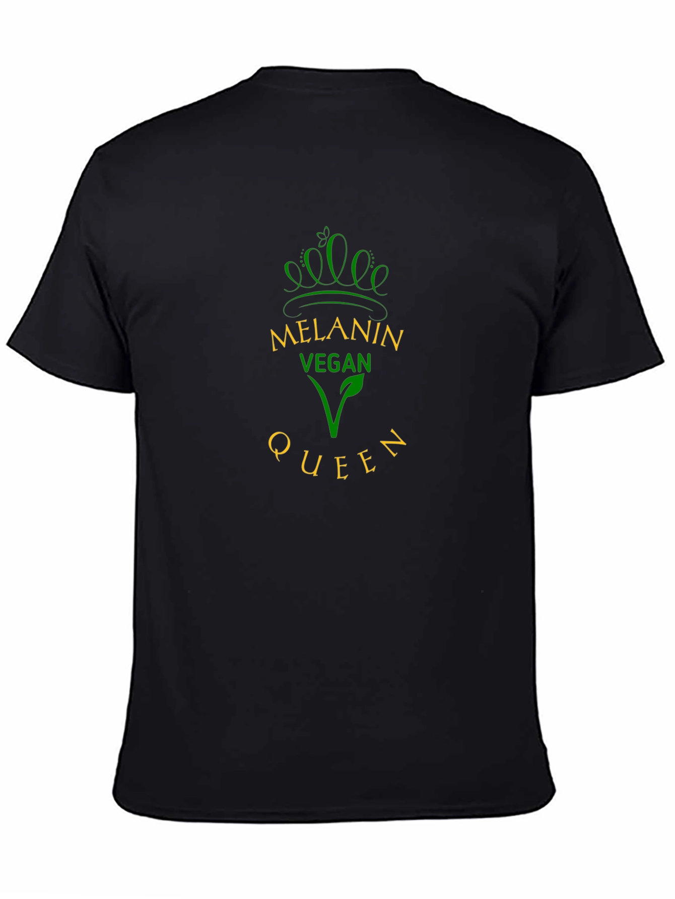 Melanin Vegan Queen Black Graphic T-Shirt