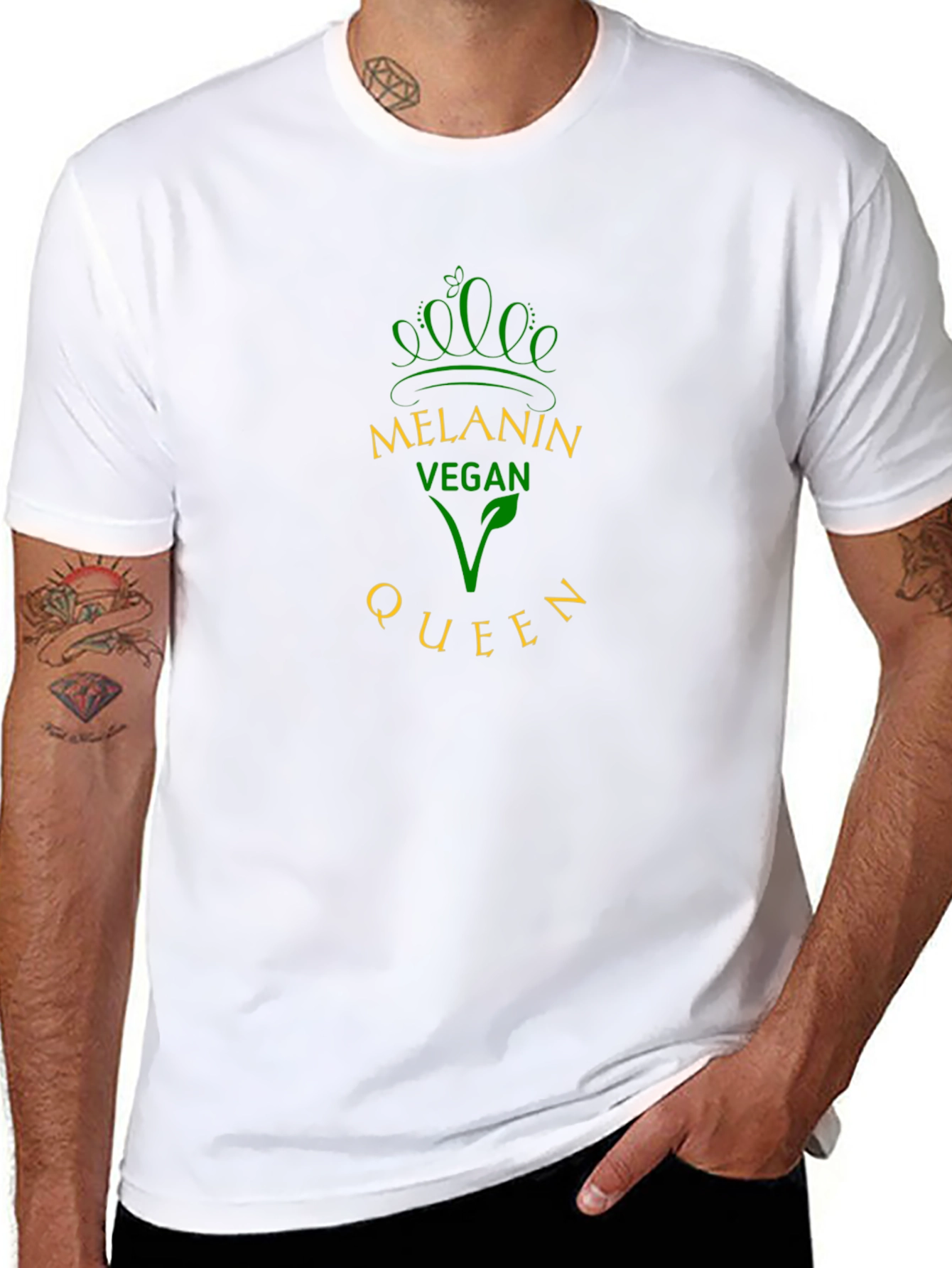 Melanin Vegan Queen Black Graphic T-Shirt