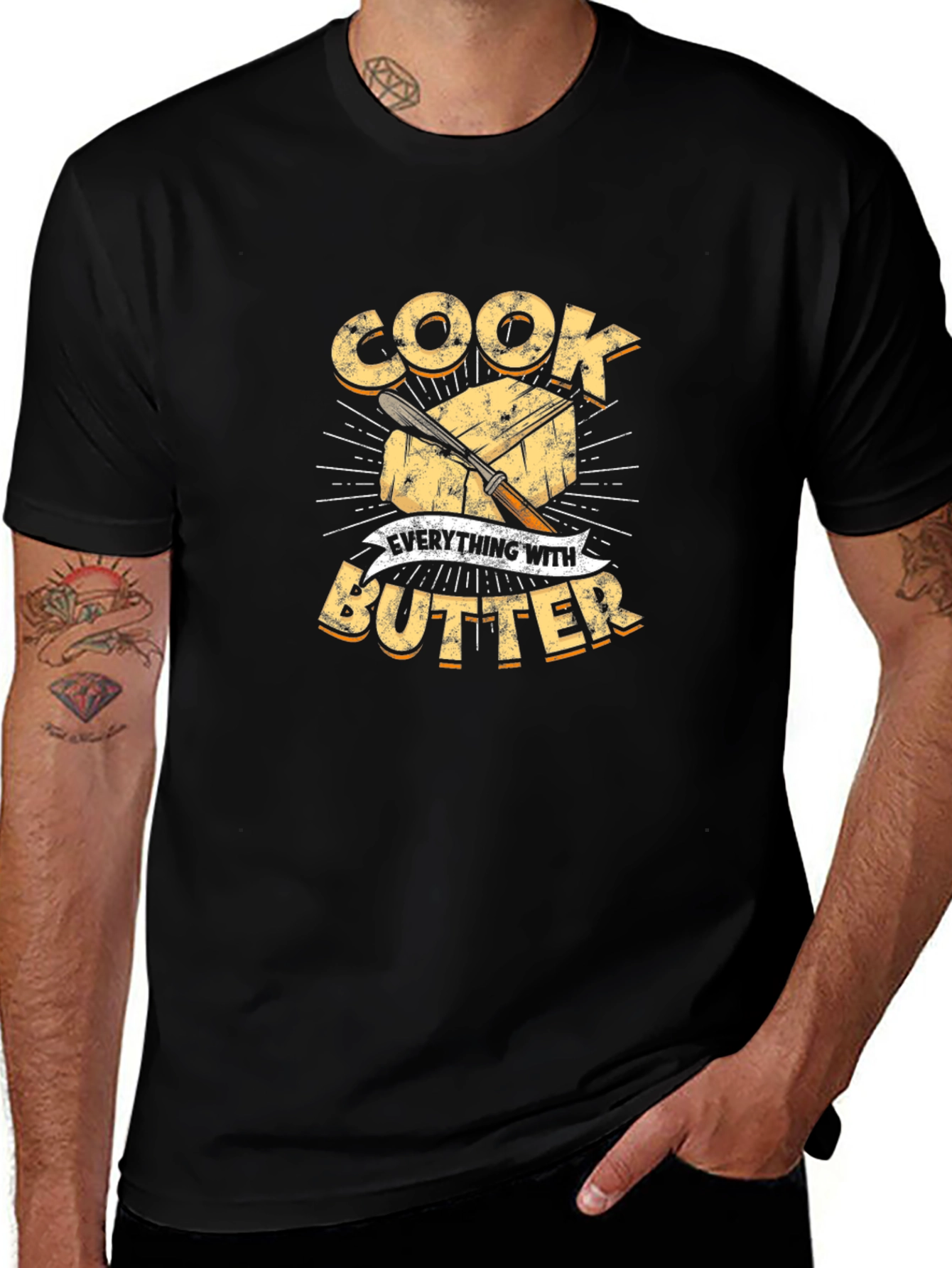 Cook Everything With Butter T-Shirt Chef Shirt