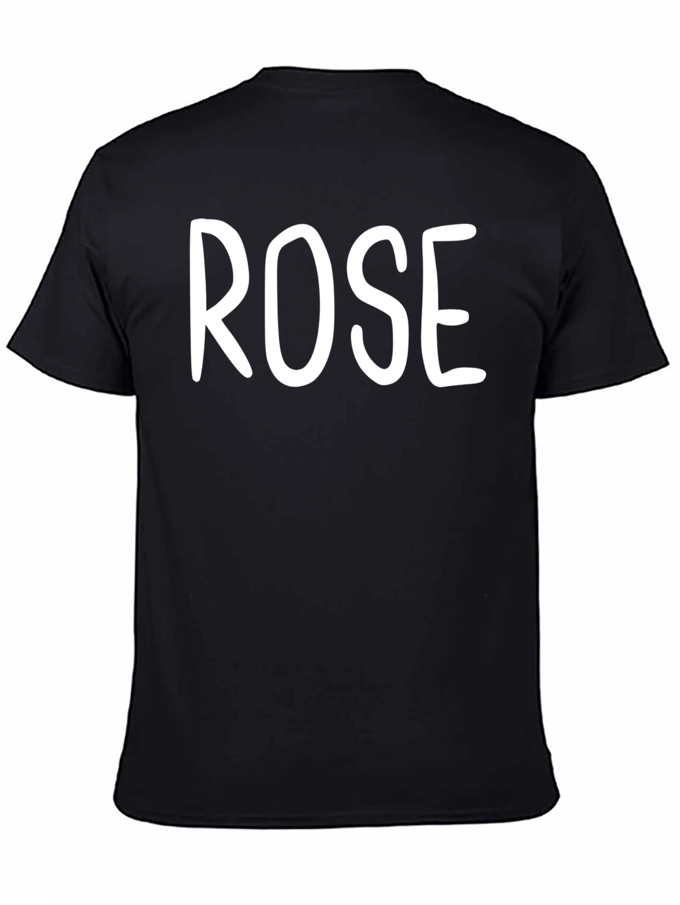 Rose Text Graphic Print Black T-Shirt