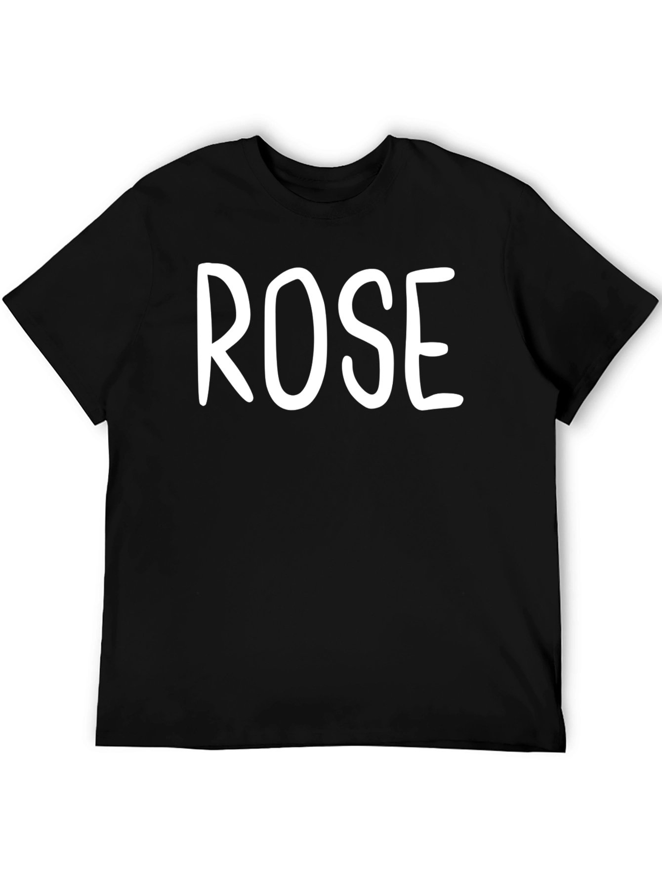 Rose Text Graphic Print Black T-Shirt