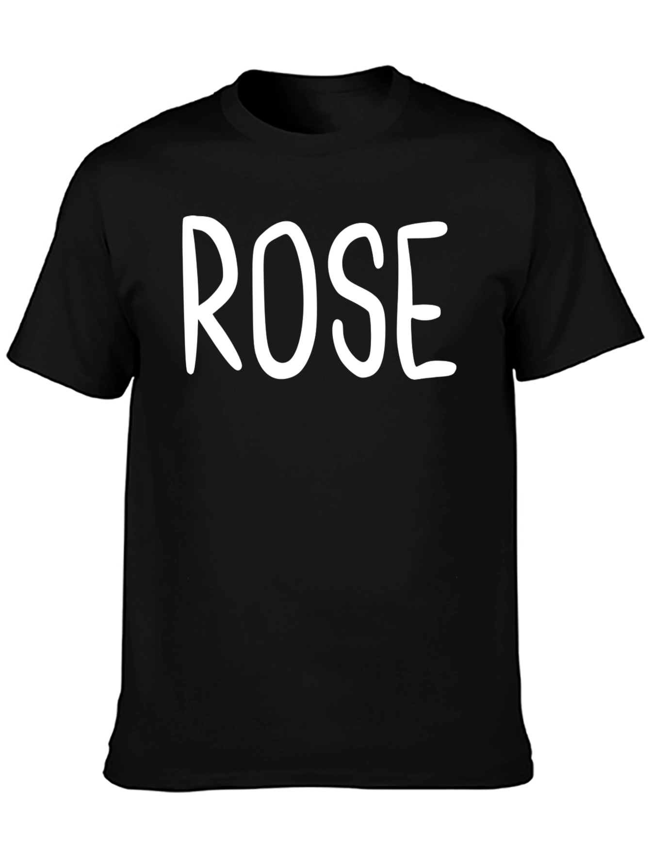 Rose Text Graphic Print Black T-Shirt