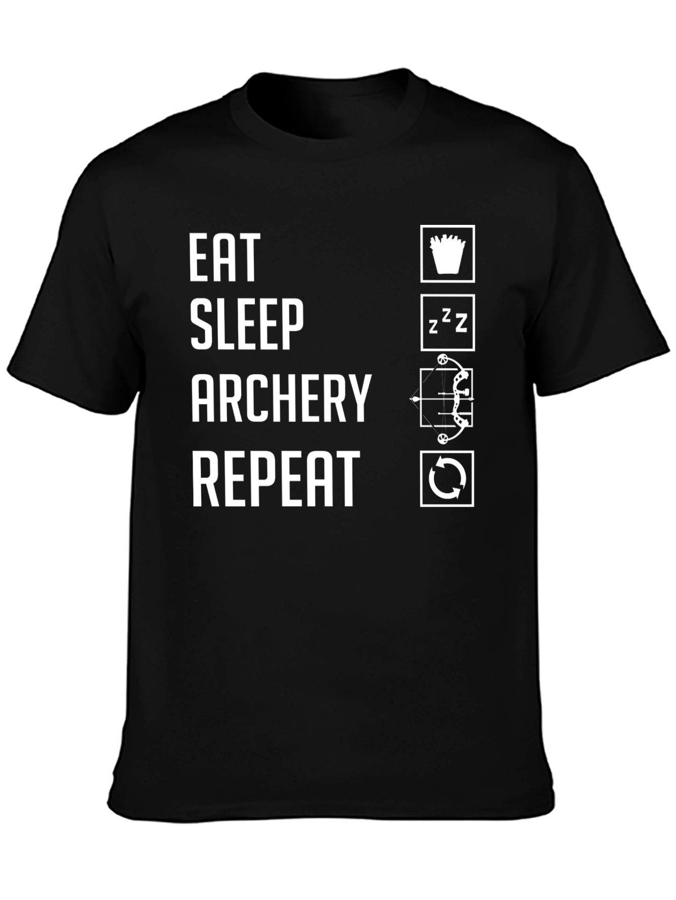 Eat Sleep Archery Repeat Black T-Shirt
