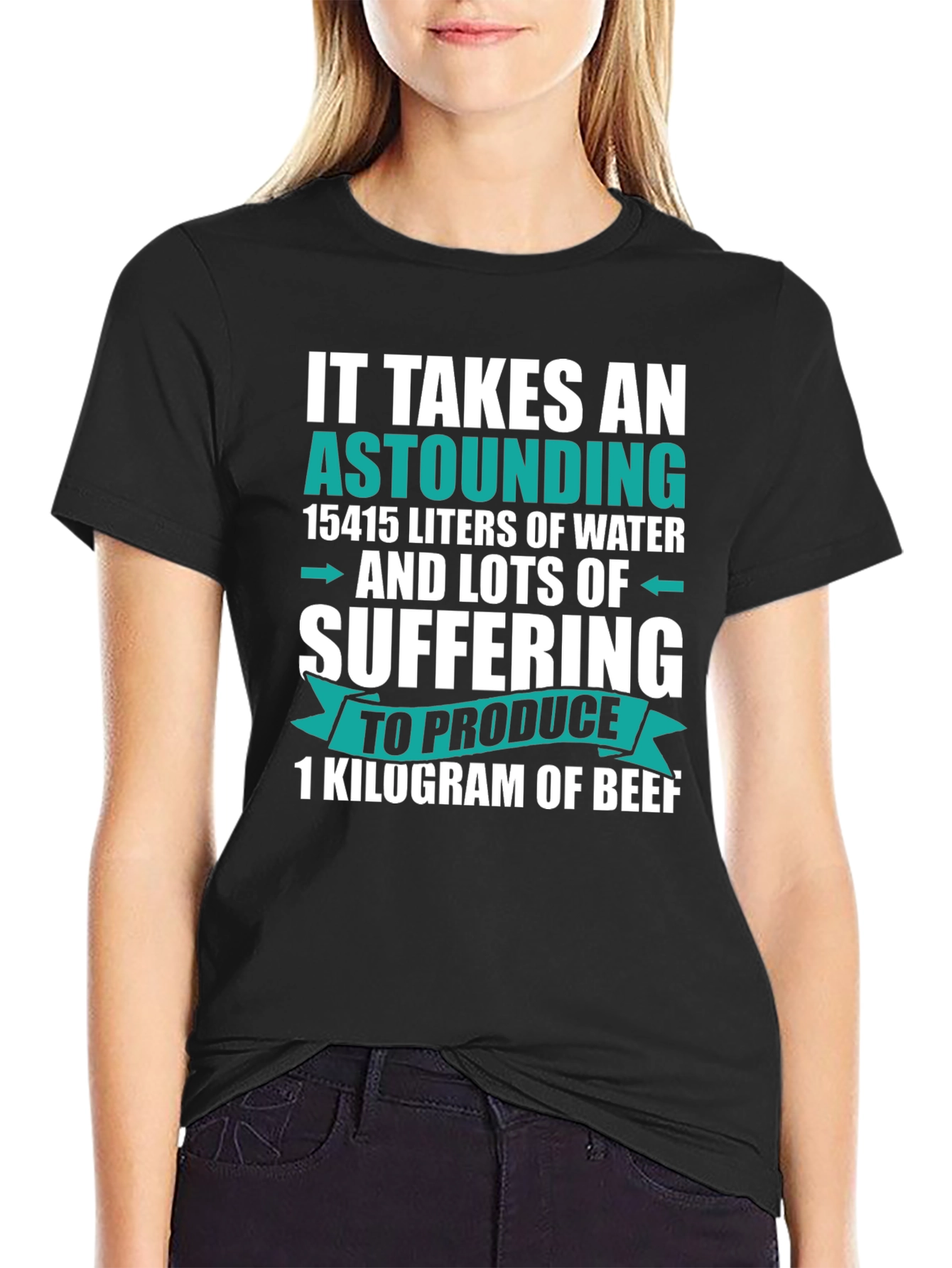 Astounding Beef Fact T-Shirt - Black Cotton Tee