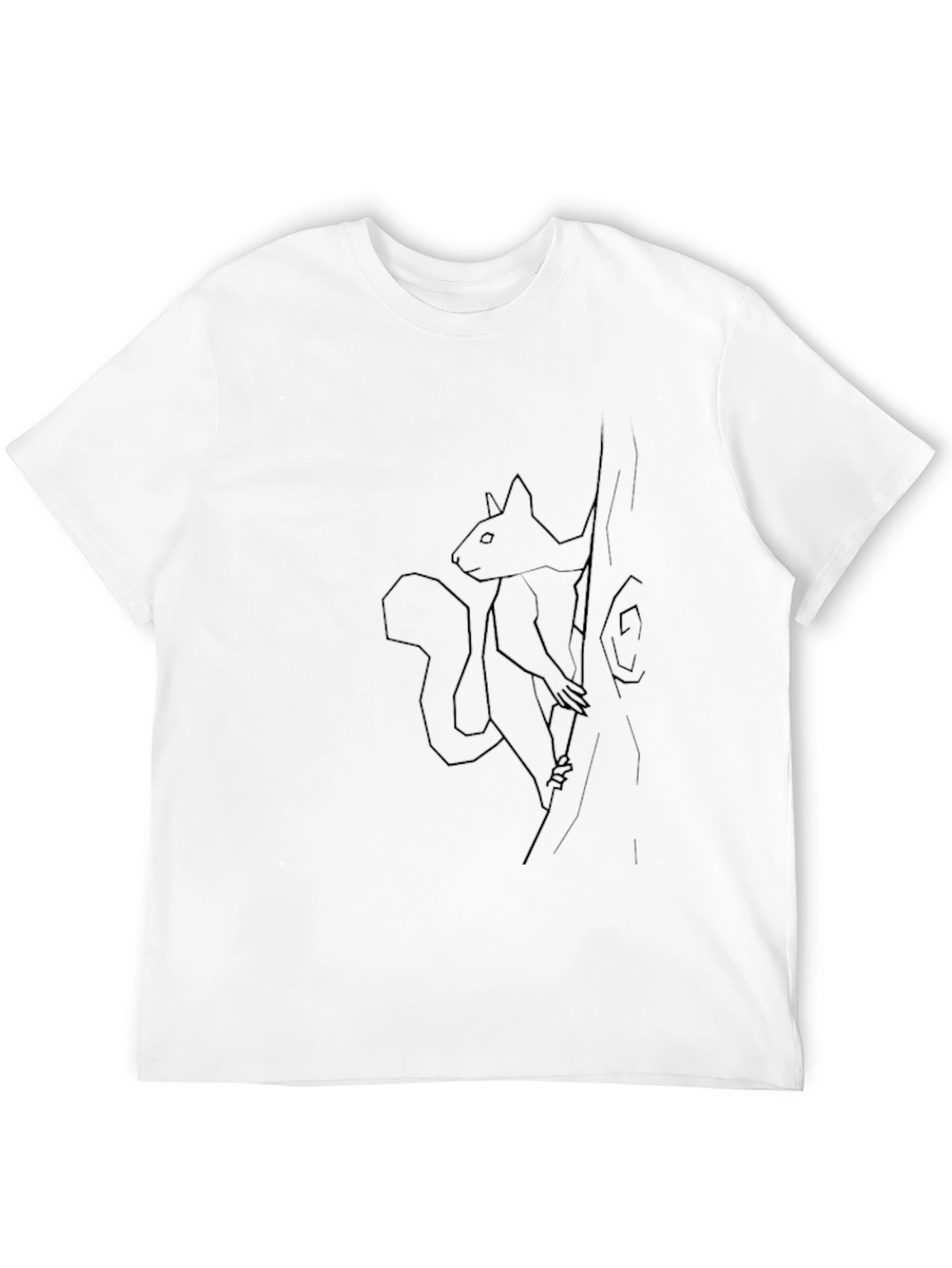Squirrel Tree Graphic Tee - Black Cotton Casual Wear