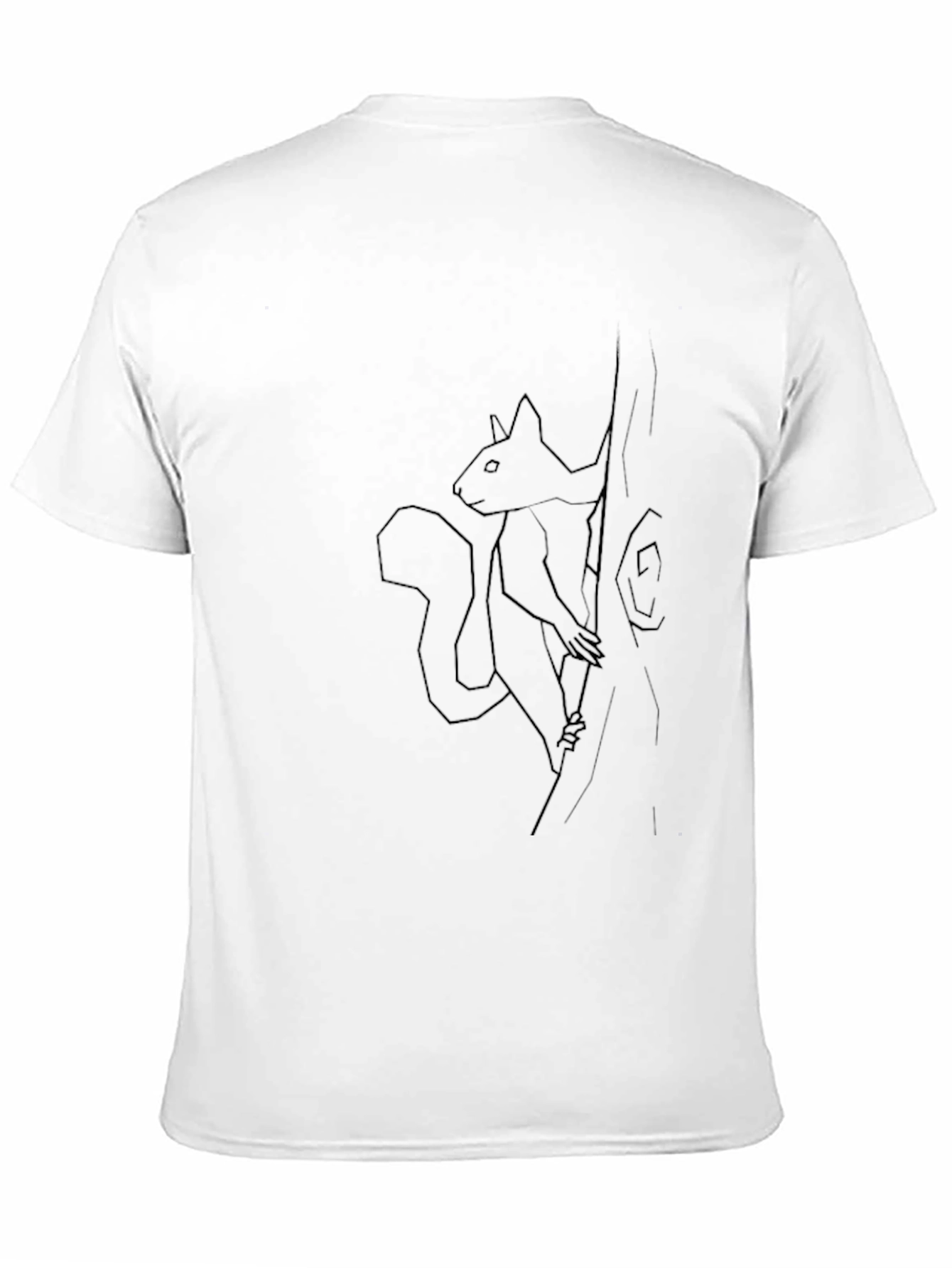 Squirrel Tree Graphic Tee - Black Cotton Casual Wear