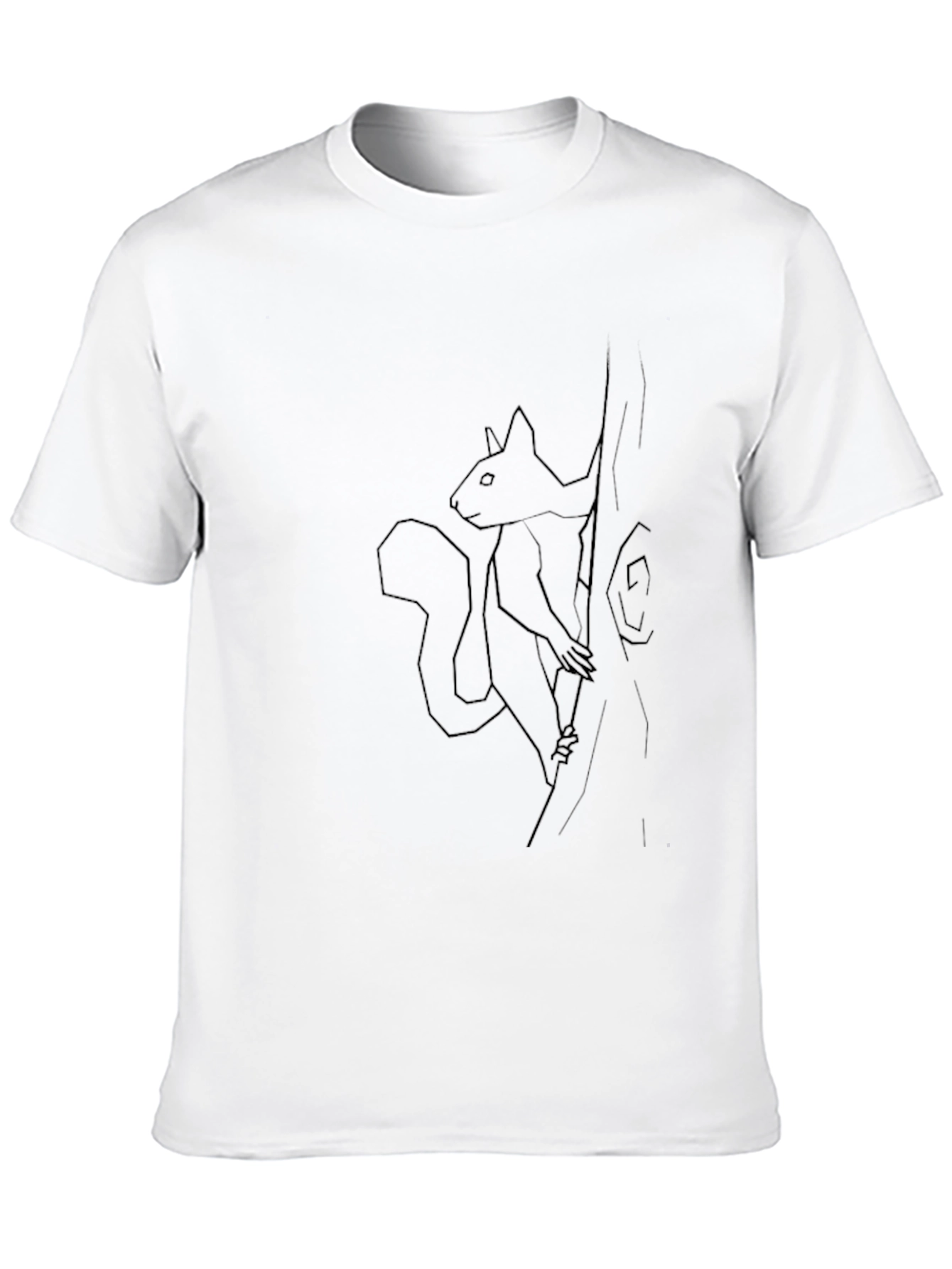 Squirrel Tree Graphic Tee - Black Cotton Casual Wear