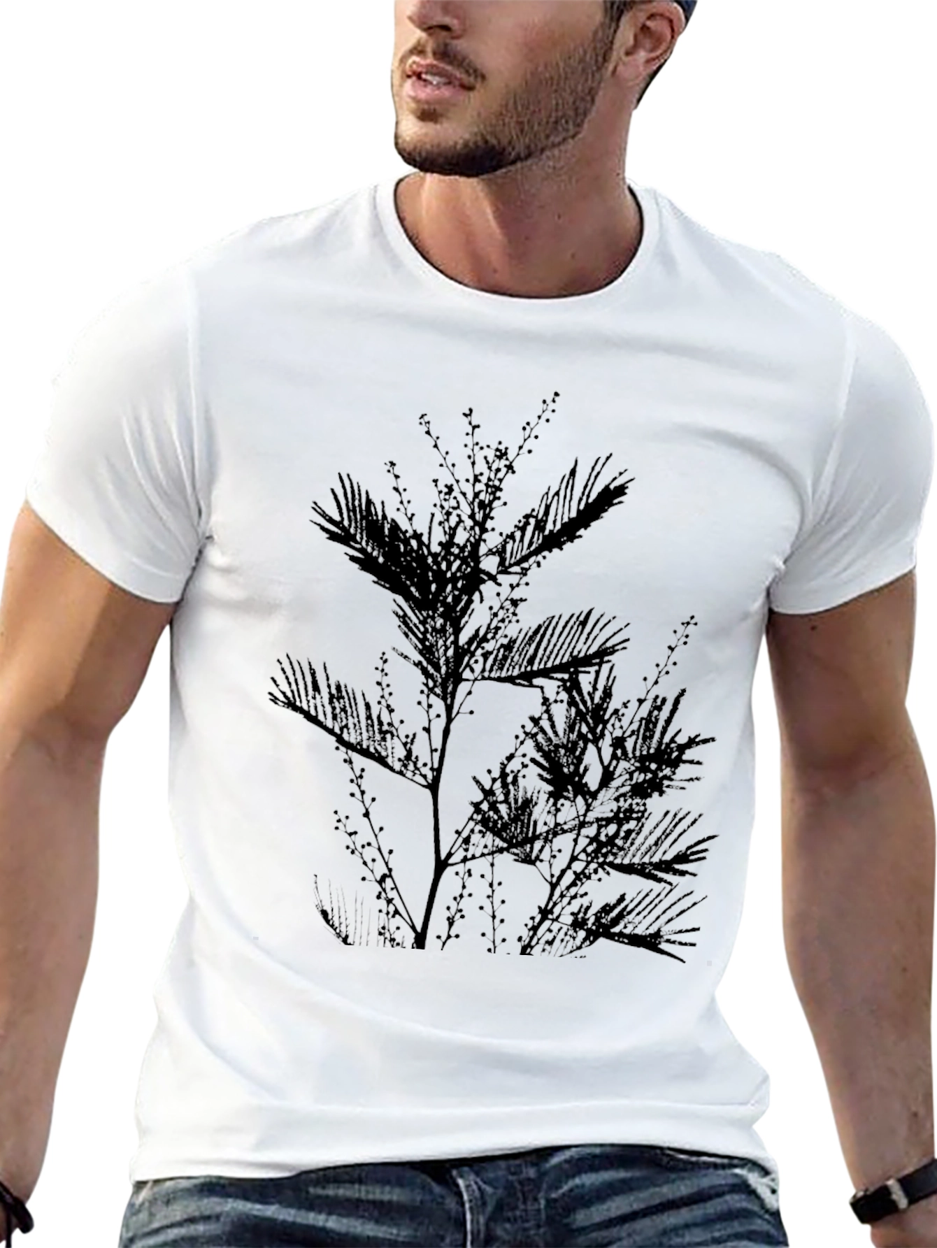 Botanical Silhouette Black T-Shirt