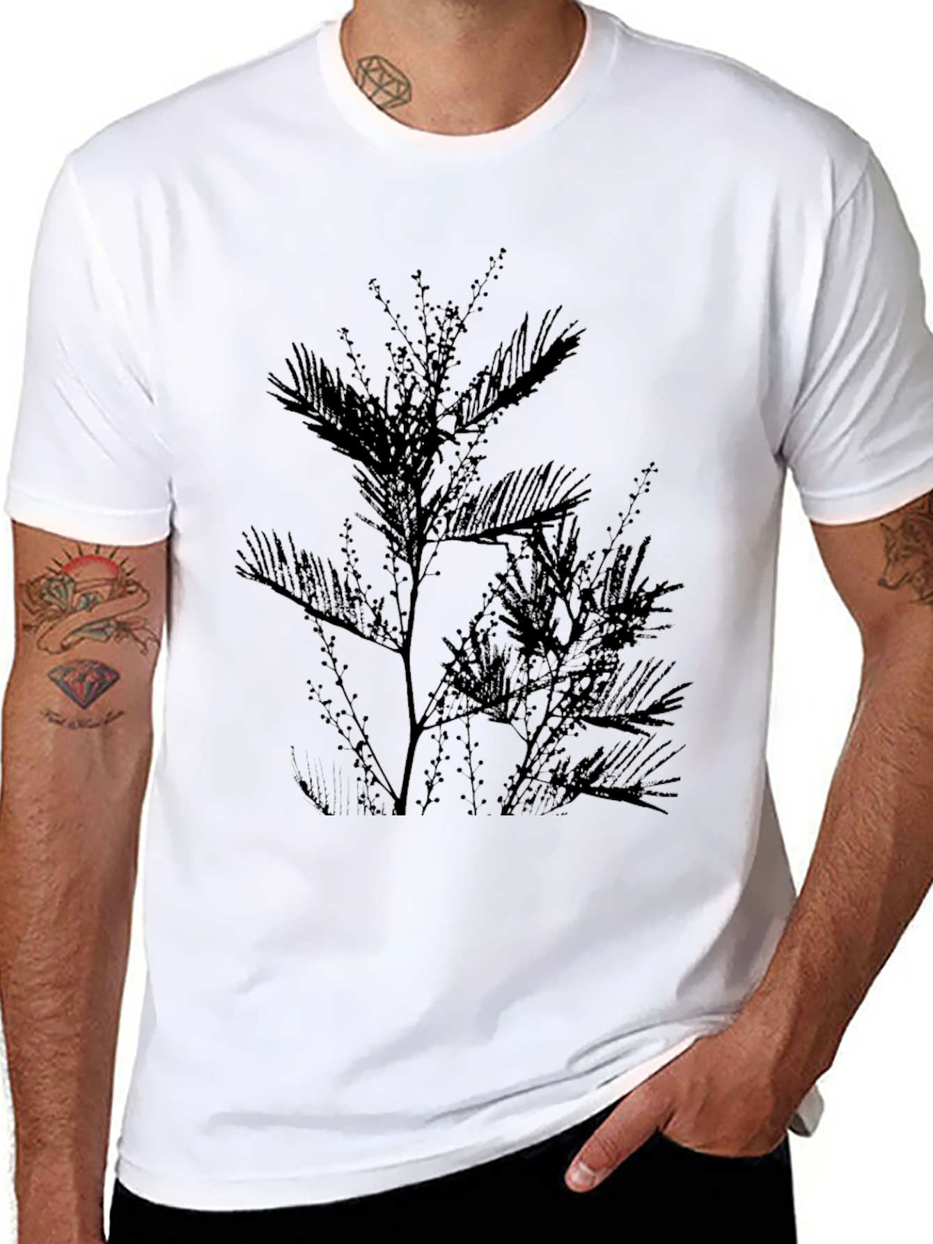 Botanical Silhouette Black T-Shirt