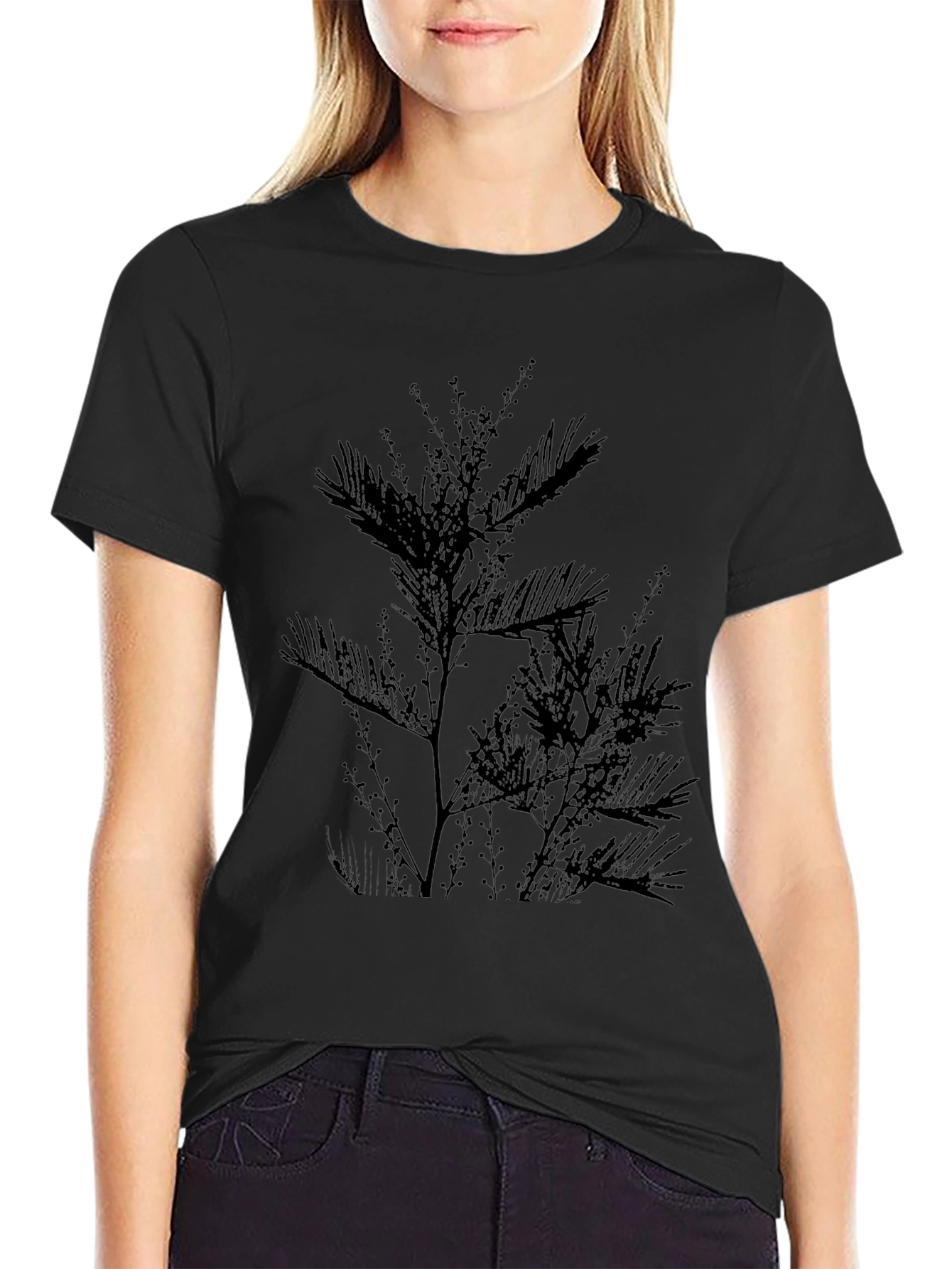 Botanical Silhouette Black T-Shirt