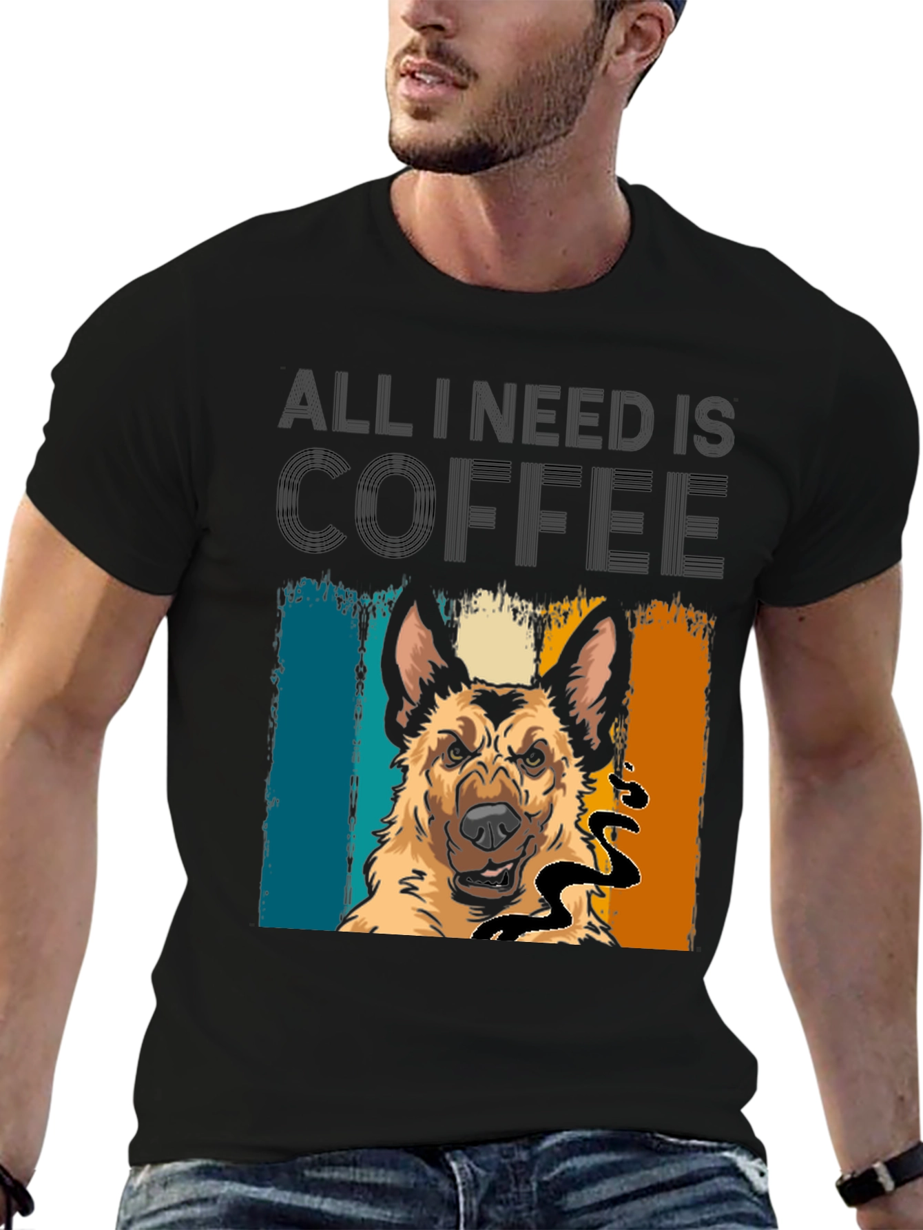 All I Need Is Coffee & Dog T-Shirt – Funny Dog Lover Coffee Tee