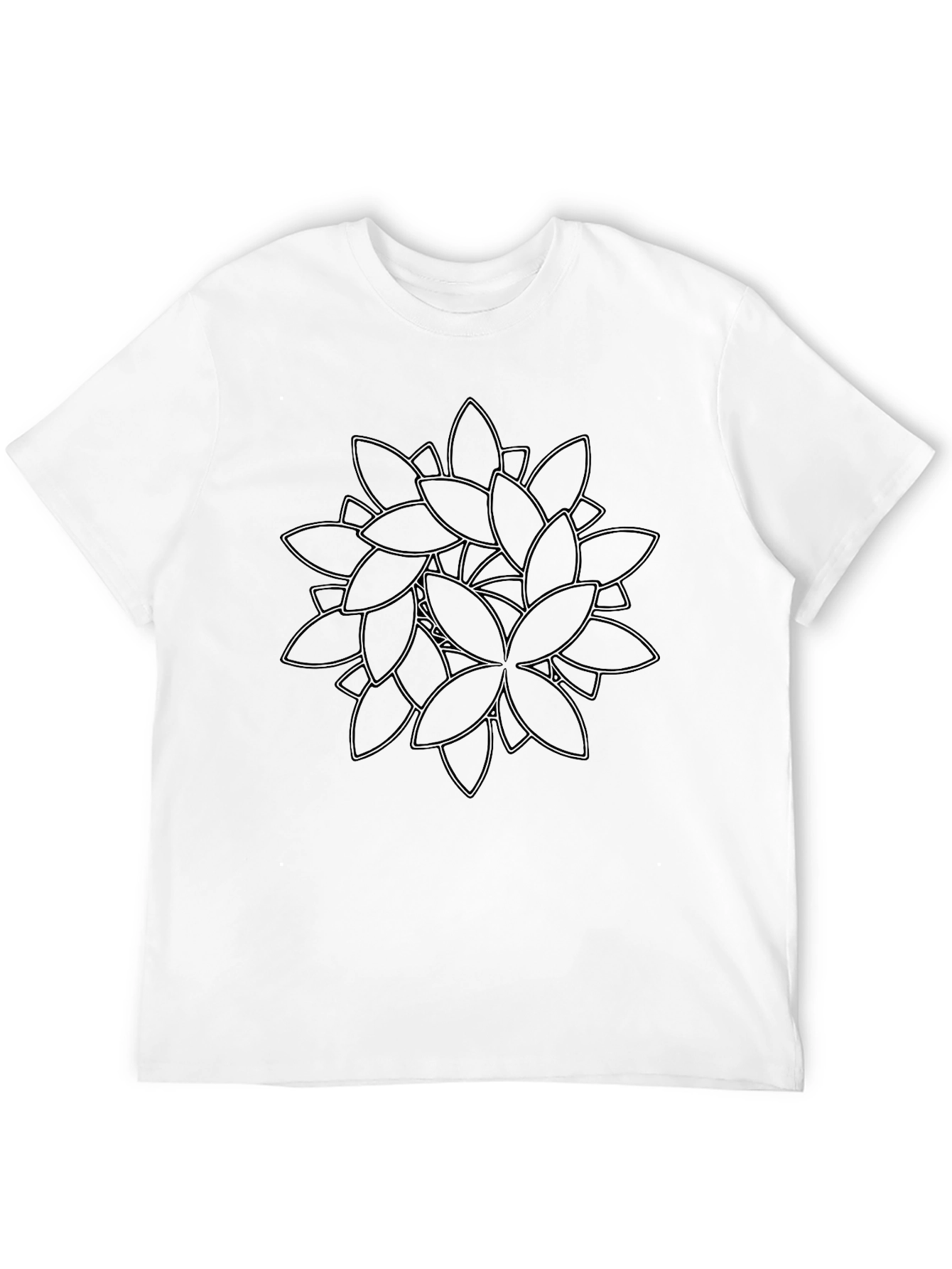 Modern Floral Black T-Shirt
