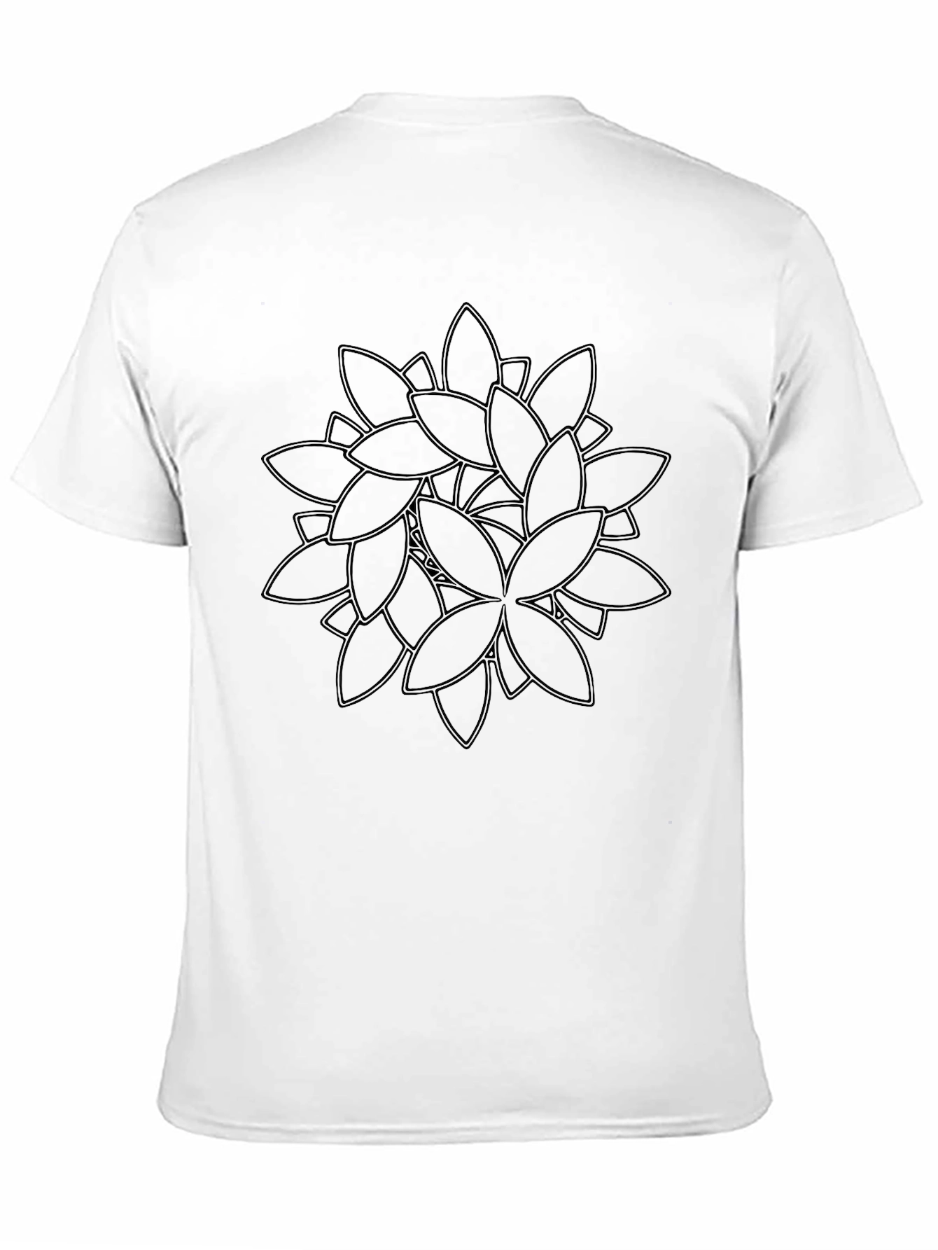 Modern Floral Black T-Shirt