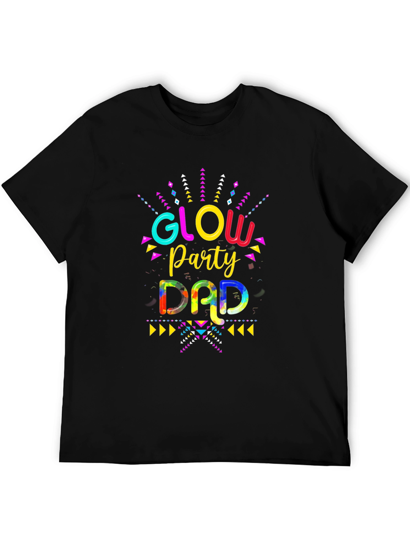 Glow Party Dad Graphic Tee - Mens Black T-Shirt