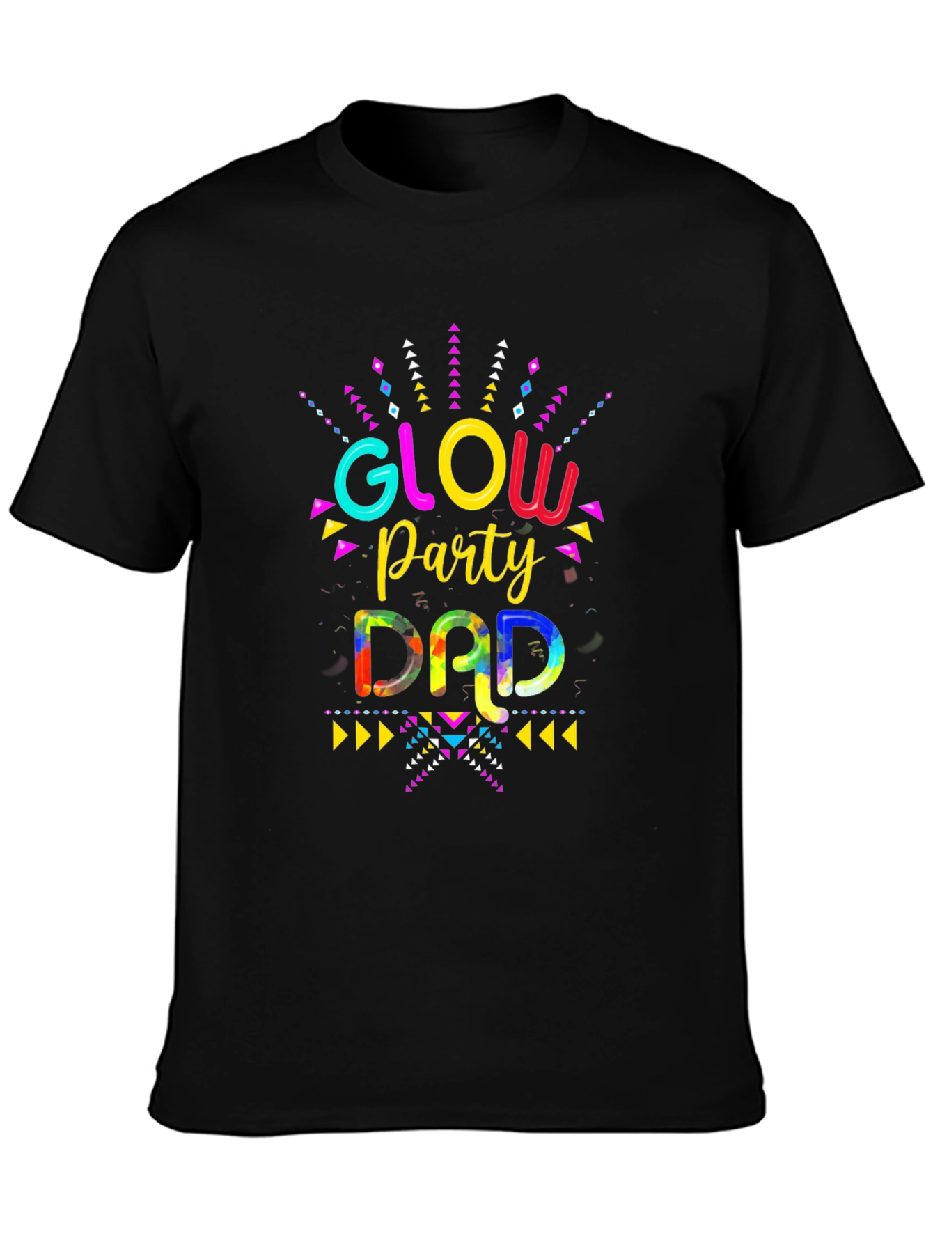 Glow Party Dad Graphic Tee - Mens Black T-Shirt